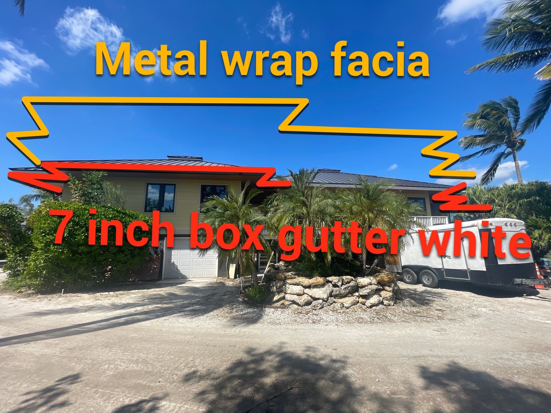 7-Inch Smooth Box Seamless Gutters using Seamless Gutters and Metal Fascia in Sanibel FL by Gutter Professors