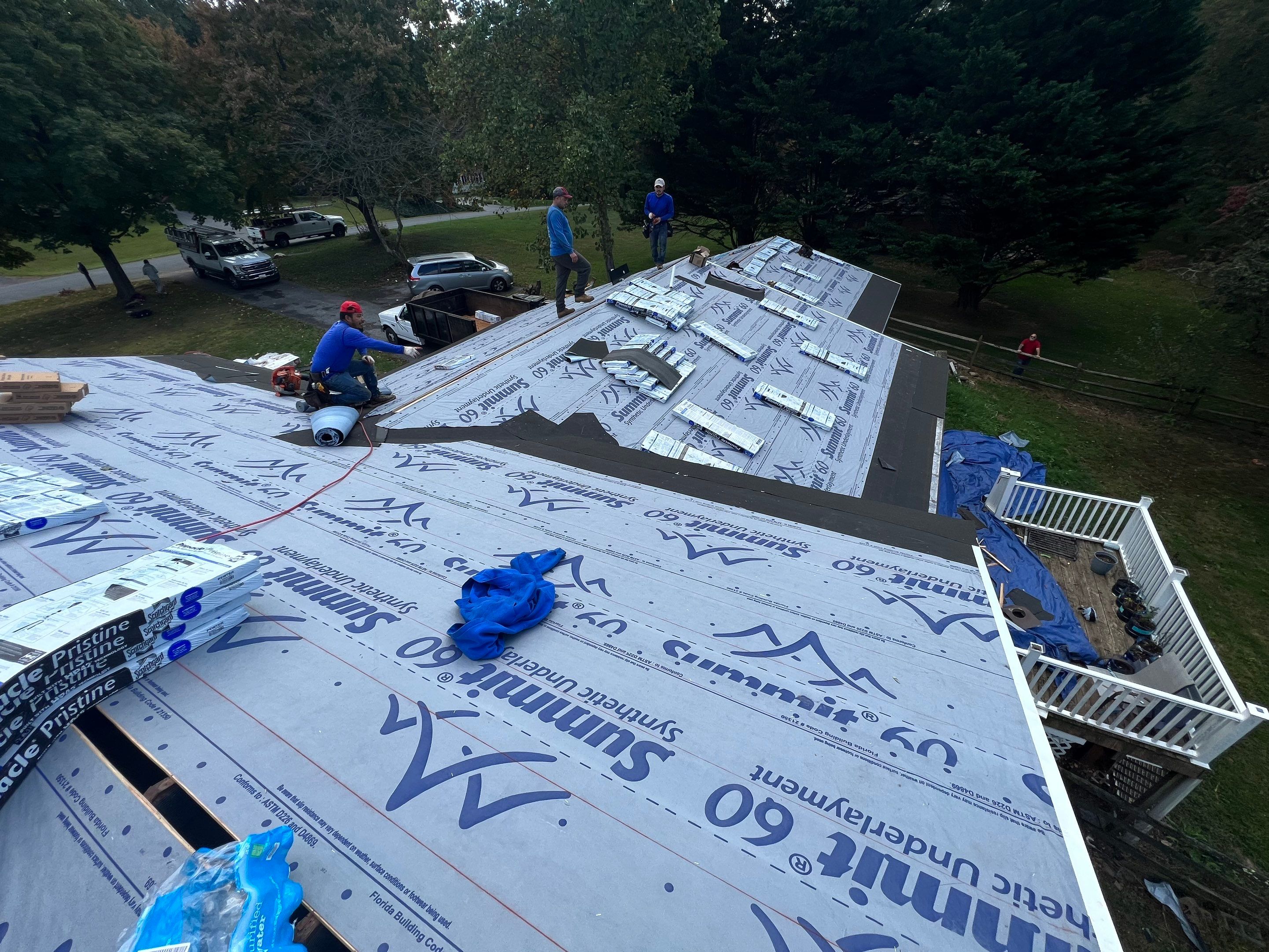 Residential Roofing Installation using Atlas Pinnacle Pristine Pewter Architectural Shingles by Frederick Roof Repair