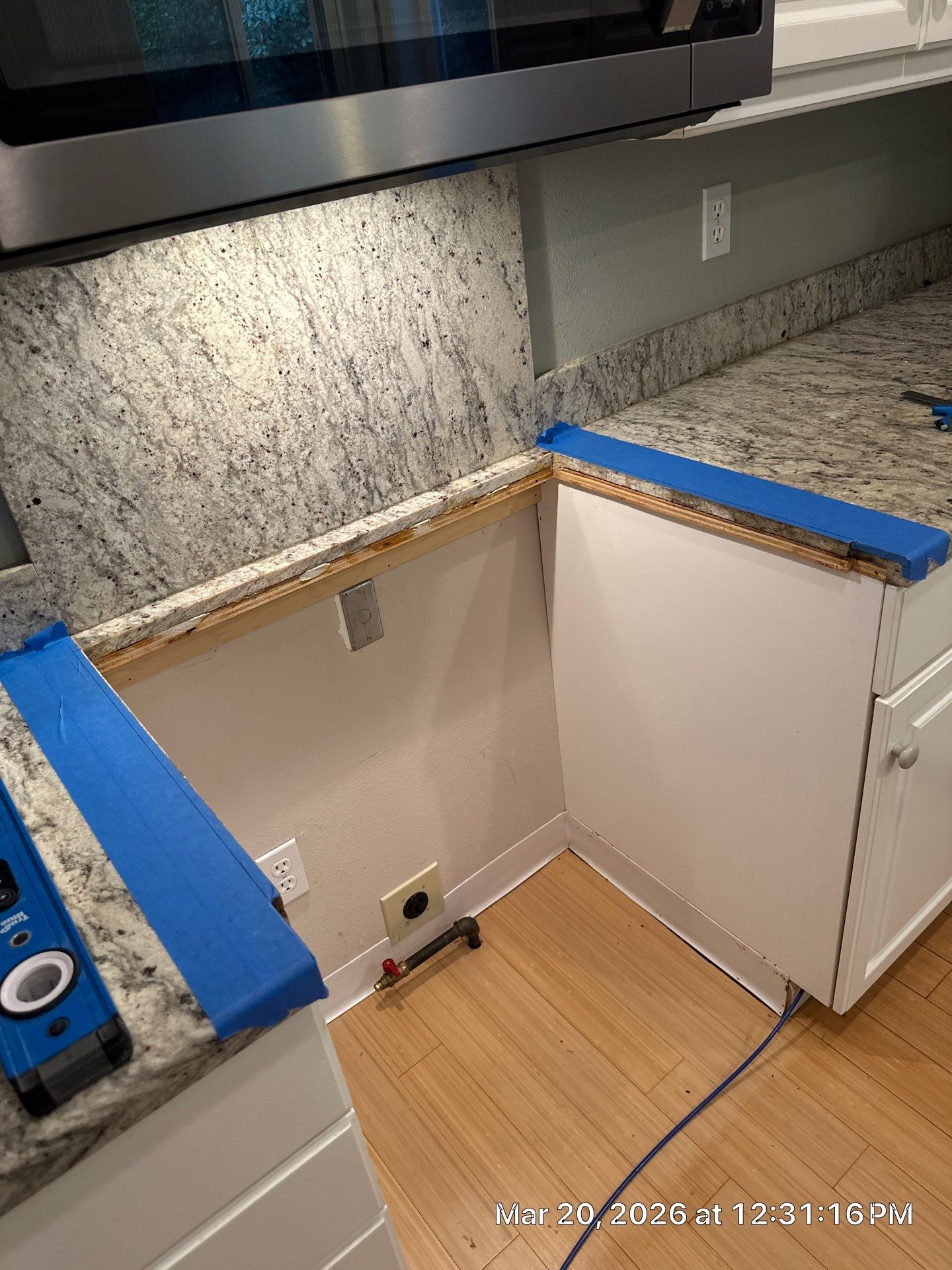 Granite Cuts for Gas Range Installation by RoundHouse Installations