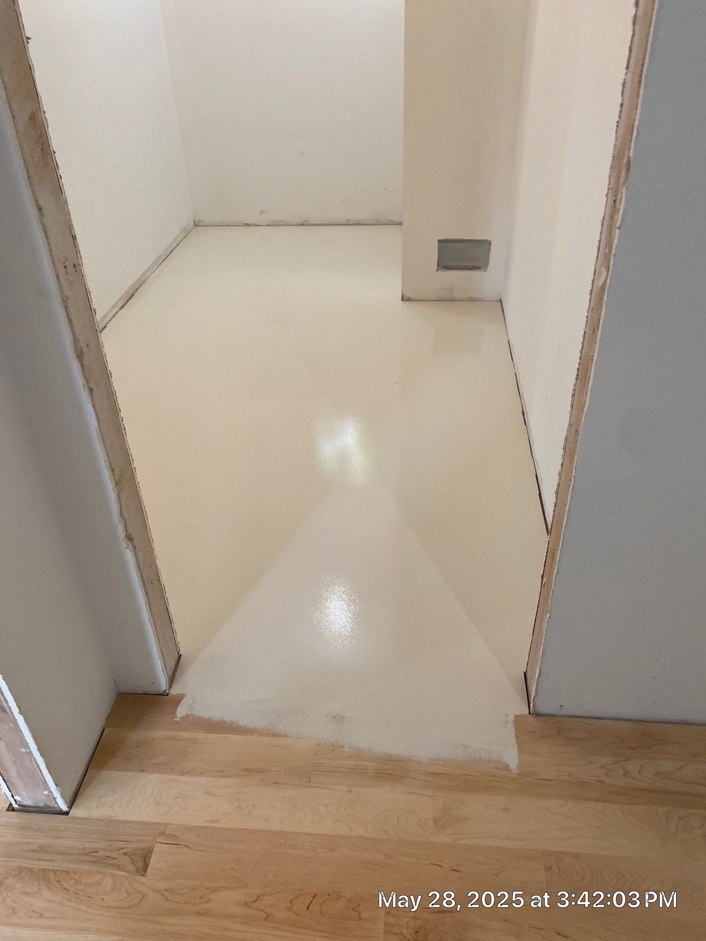 Paint the brand new maple floor...WHITE! Designer-driven project is a showstopper! by RTBaldwin Hardwood Floors