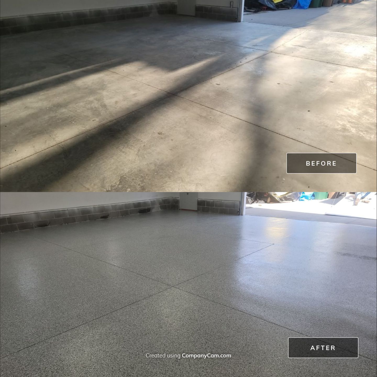 Flake Garage Floor Coating in Bondurant by Revival Concrete Coatings