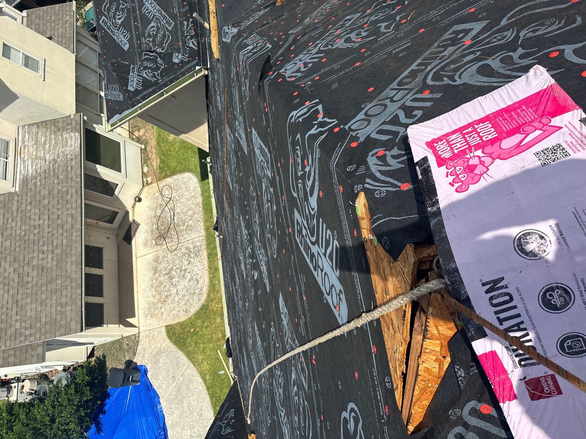 Residential Roofing Installation using Owen's Corning Duration (Lifetime) Shingles by Roof Repair Company