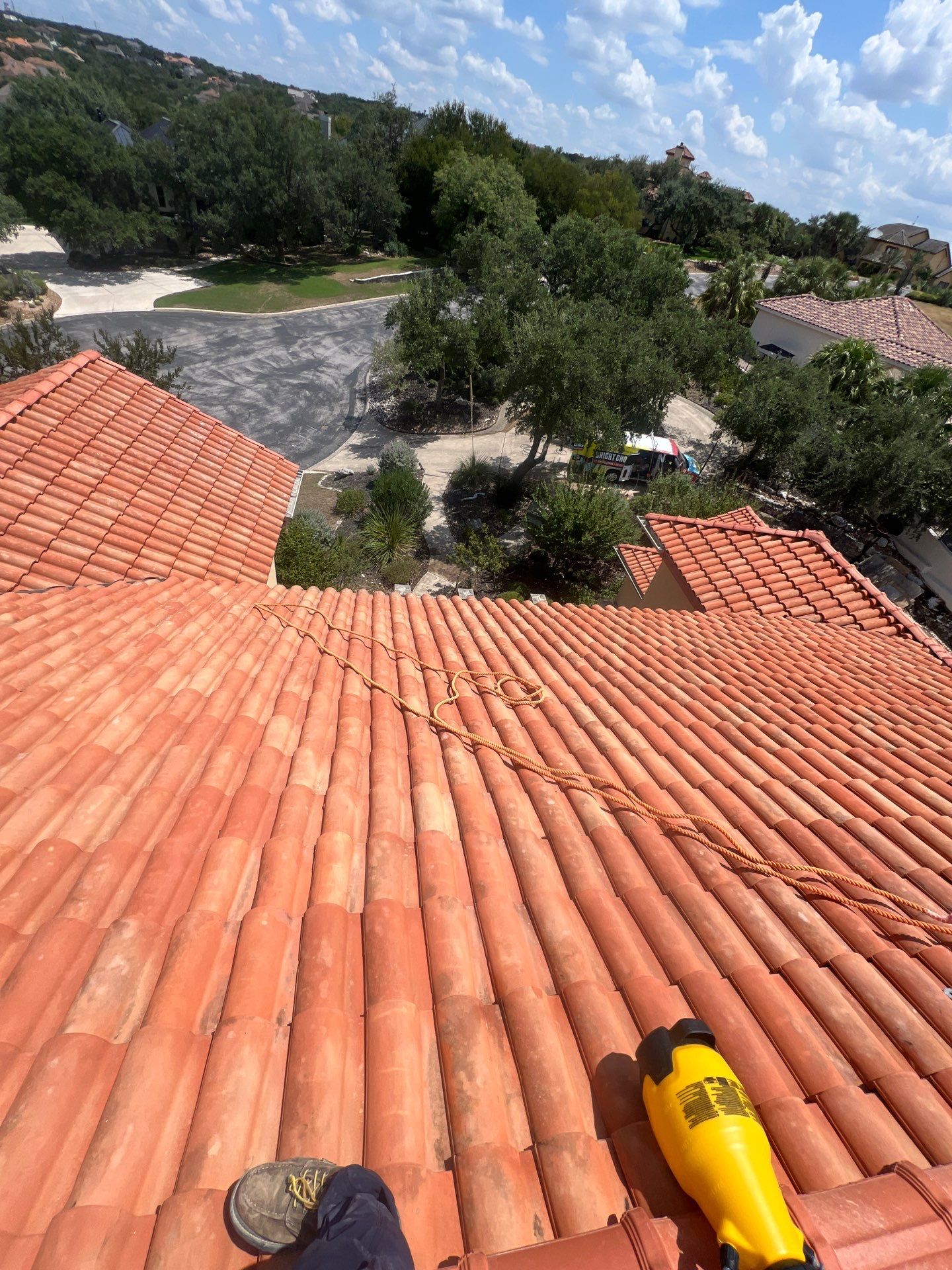 Tile Roof Wash Project in San Antonio by Bright Choice