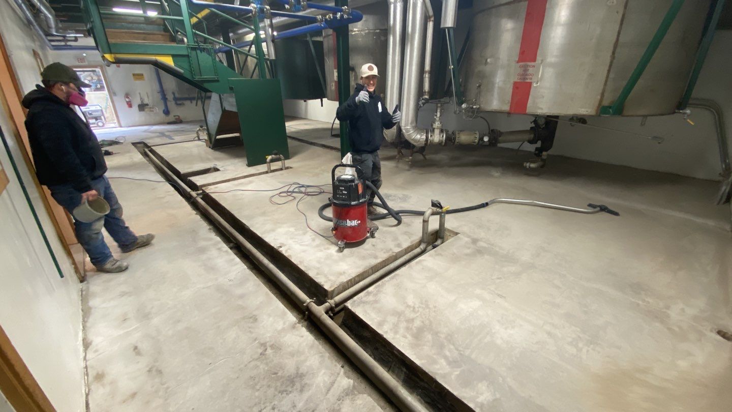 Commercial Floor Transformation using North Pole with Green by Croc Coatings, LLC