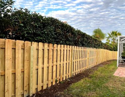 Wood Fence Installation using Wood Pressure Treated Fence 