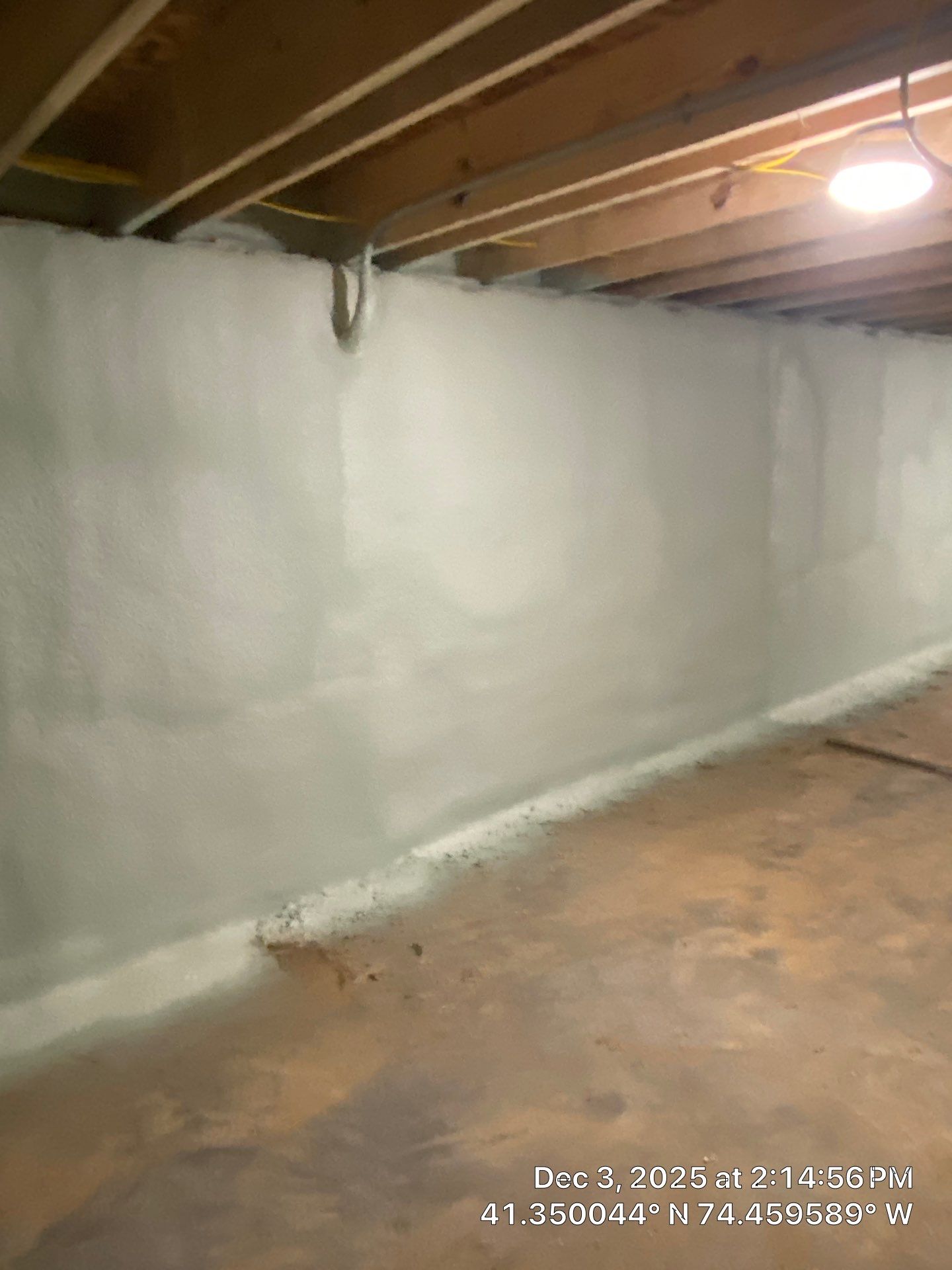 Basement Exterior Walls using Closed Cell Spray Foam by NYS Foam & Energy