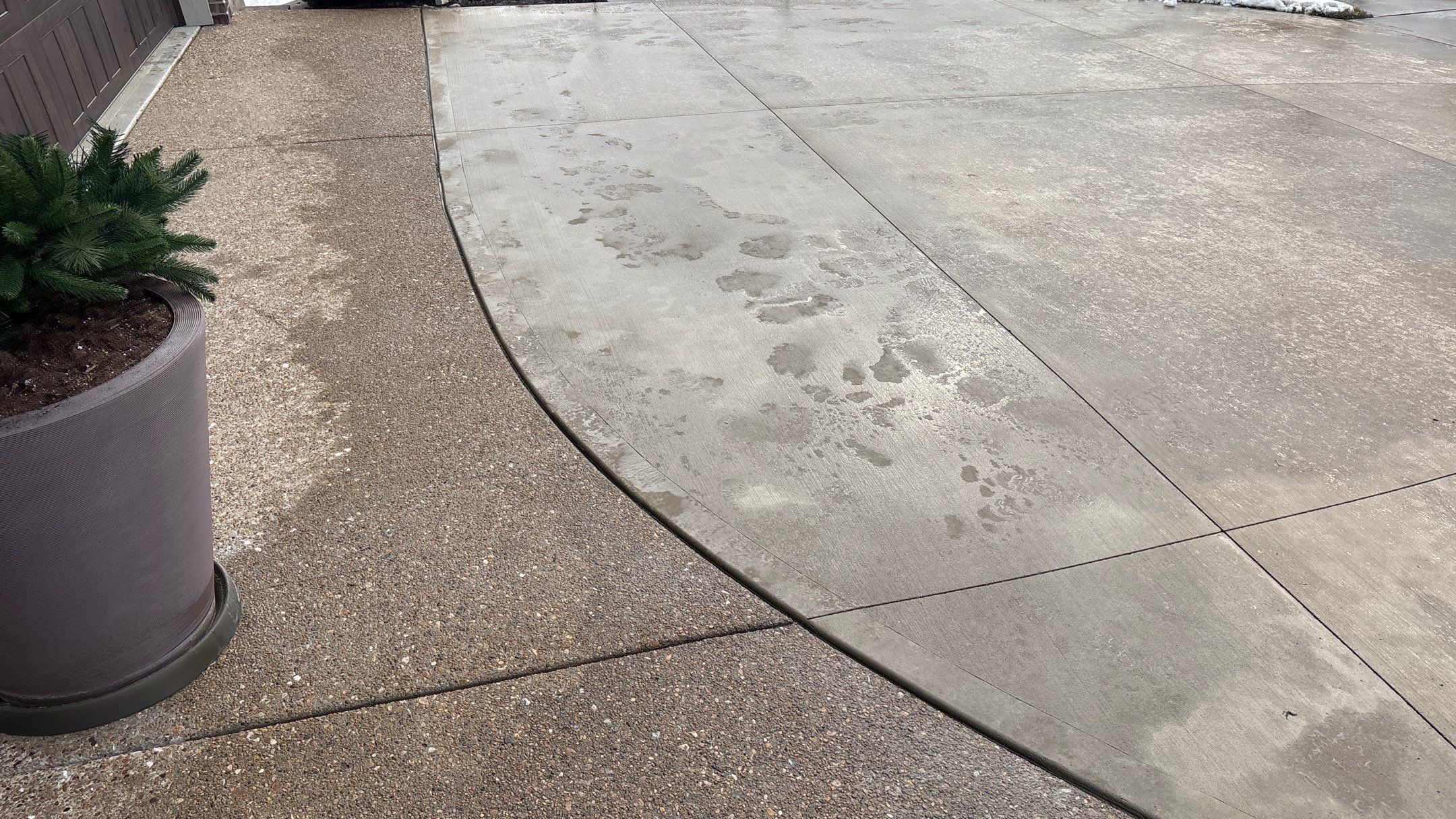 Two-Tone Driveway Resurface - Olathe, KS by Big Red Decorative Concrete, LLC