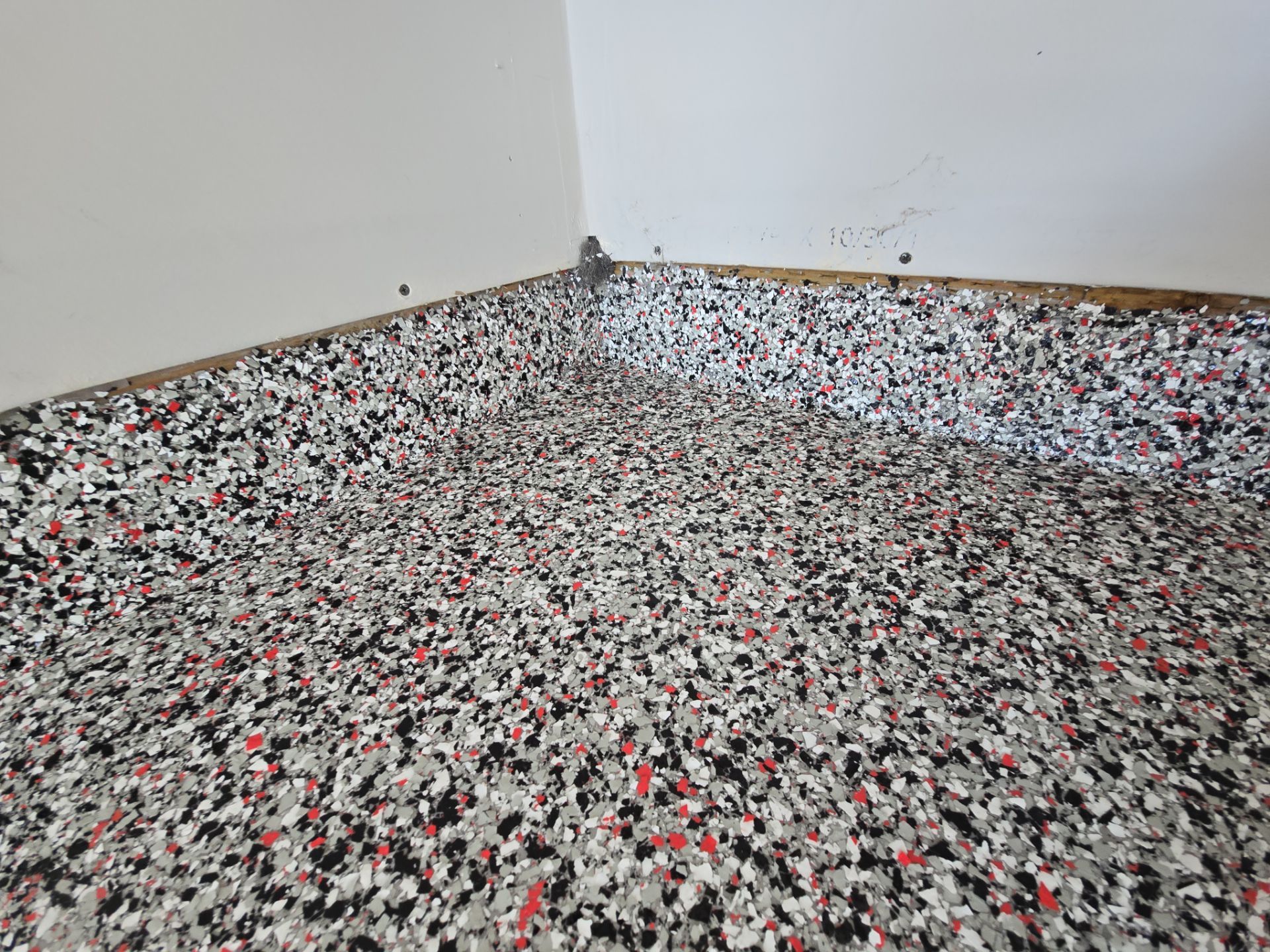 Garage Transformation using Domino w/ 5% Cherry Bomb Red  by Croc Coatings, LLC