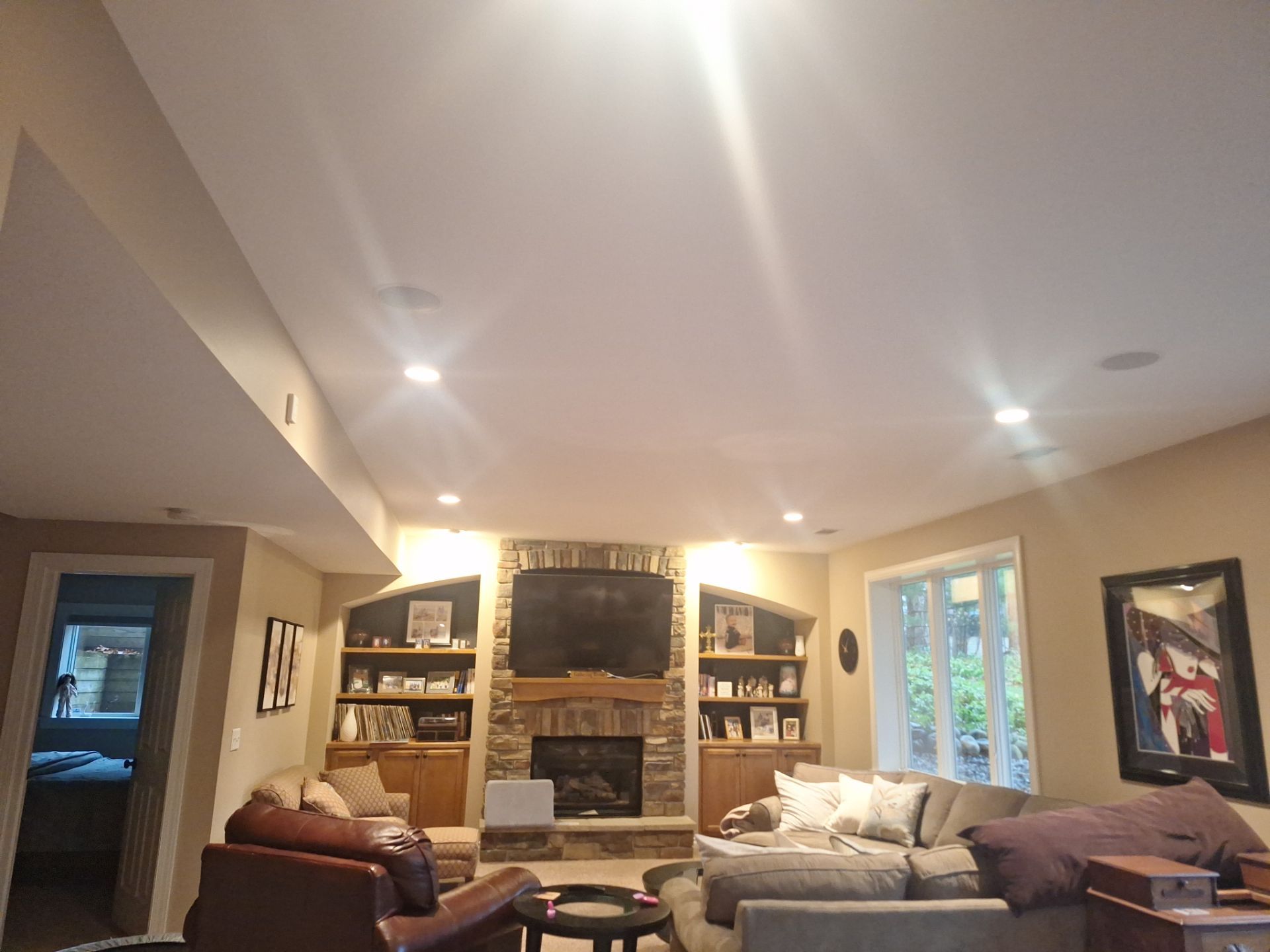 Basement Ceiling & Wall Repair + Interior Painting in Grand Haven, Michigan by Gordon Painting