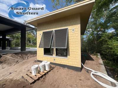 Decorative Shutters in Umbra Grey