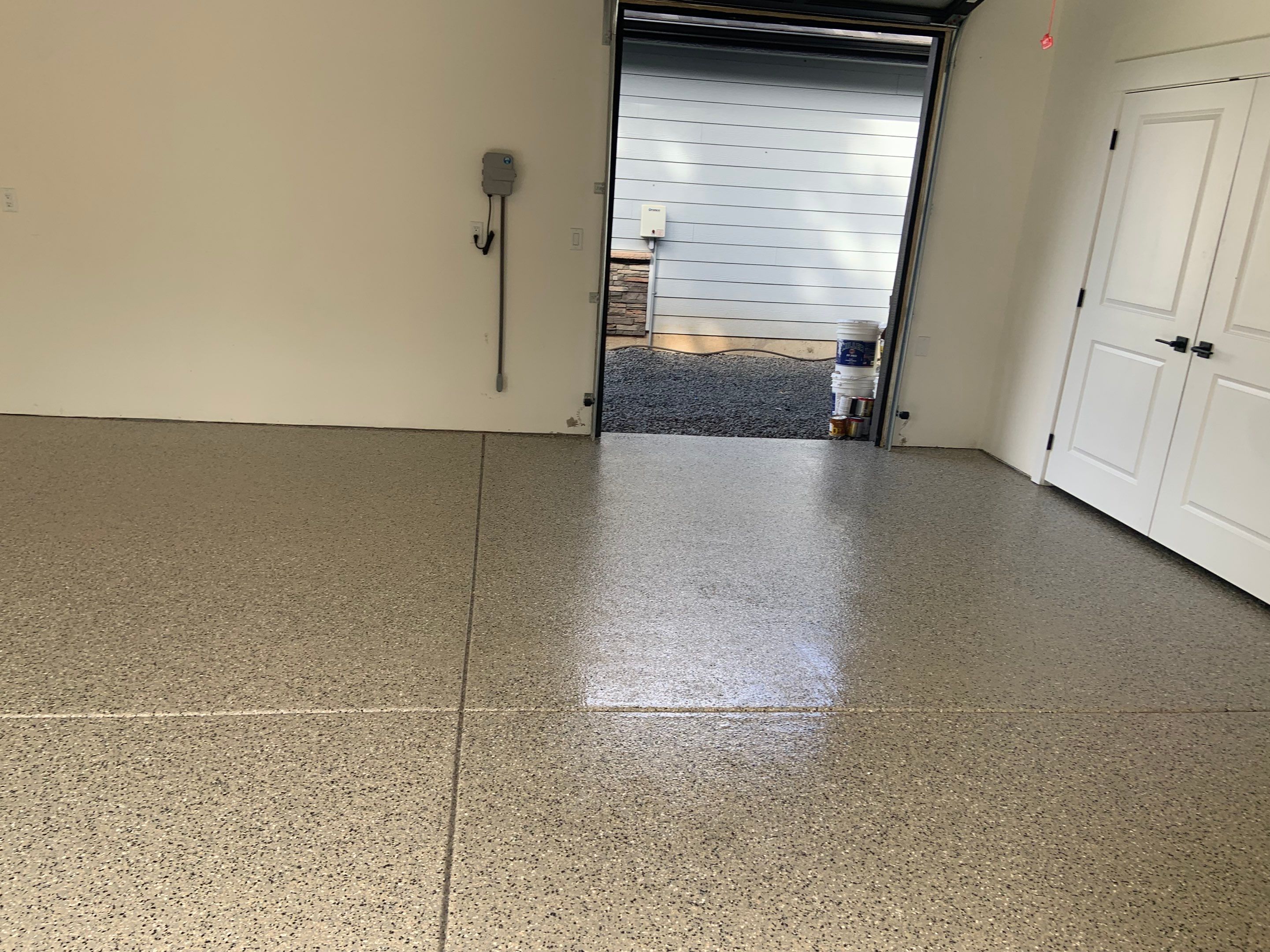 Garage Transformation using Mediterranean Colorway by Croc Coatings, LLC