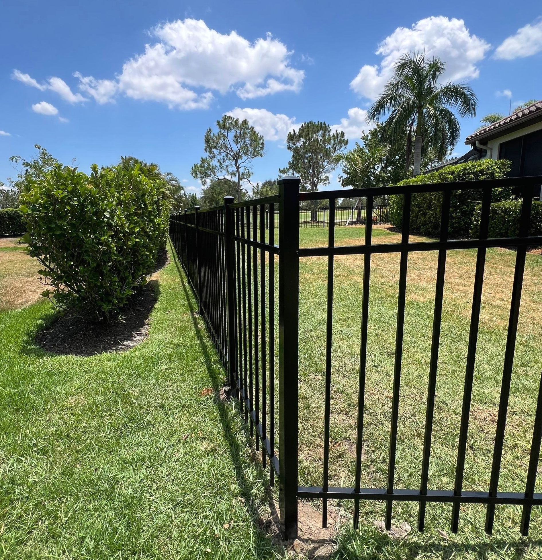 Aluminum Fence Installation using Black 3 Rail Aluminum Fence by Asap fence and gates, LLC