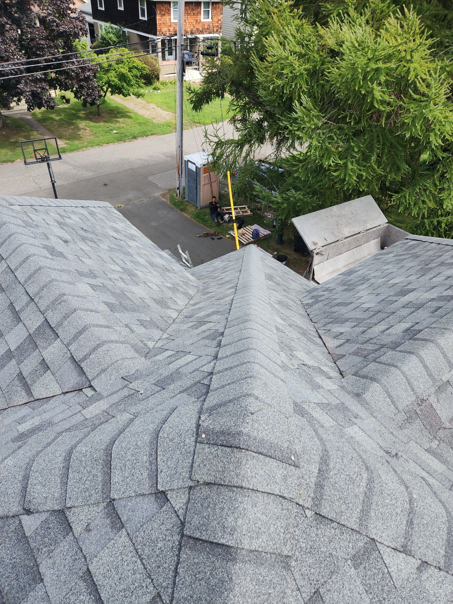 Residential Roofing Installation using Owens Corning TruDefinition Duration - Estate Gray & Flagstone Cedar Impressions by A Plus Exterior
