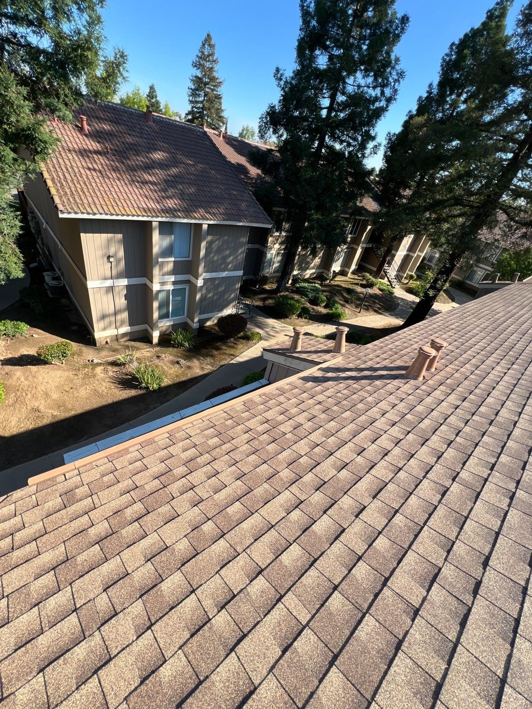 Removed tile from roof and replaced with shingles by Straight Edge Roofing Inc