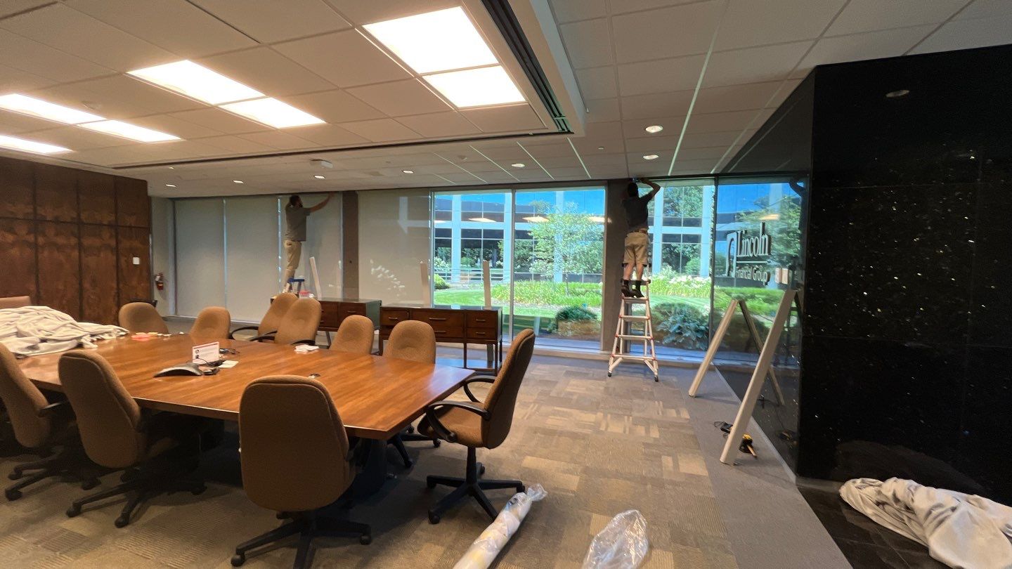 Commercial Window Coverings using Screen Shades by Custom Blinds & Design