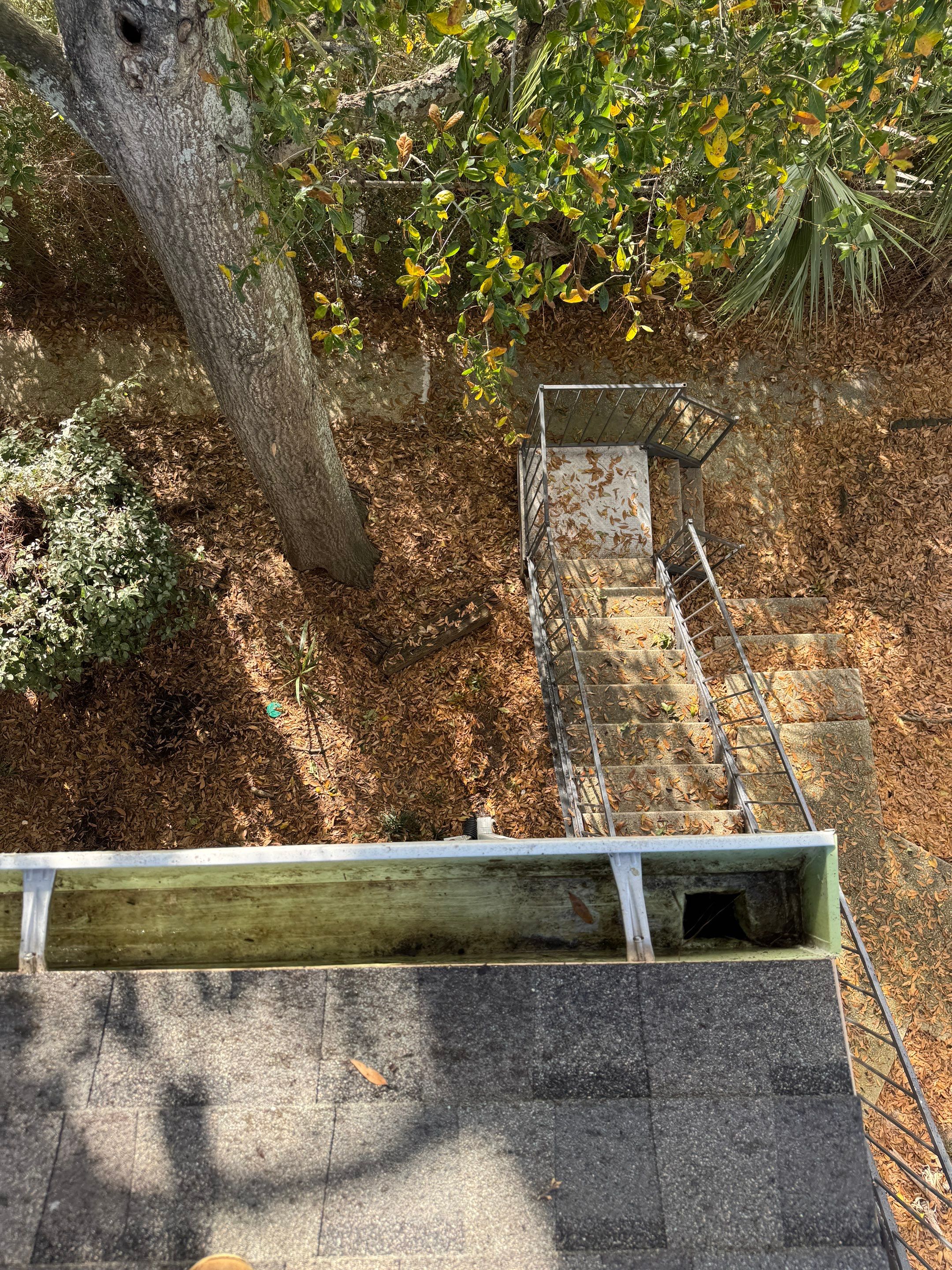 Commercial gutter cleaning Pensacola, FL after photo with clean gutters