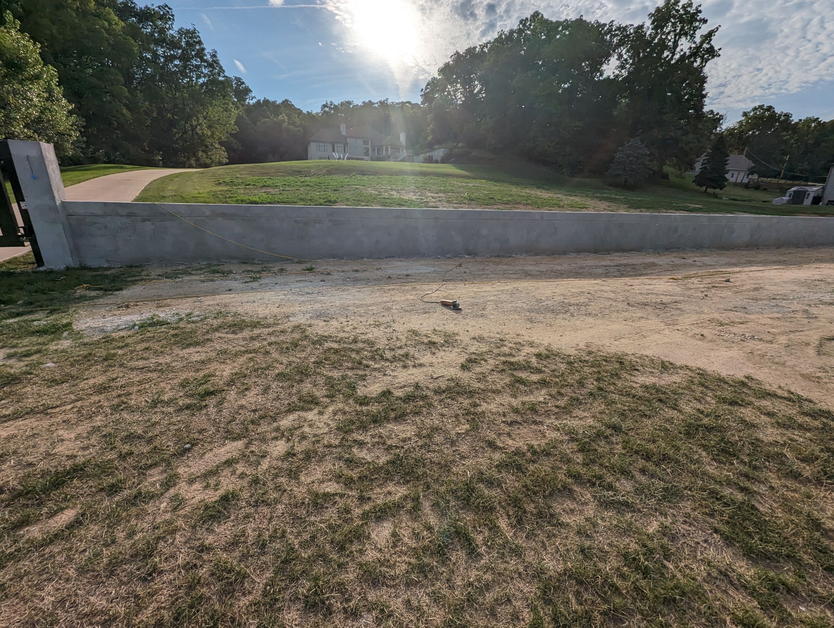 Fence / Retaining Wall using Block then parge by ACE Waterproofing & Basement Solutions