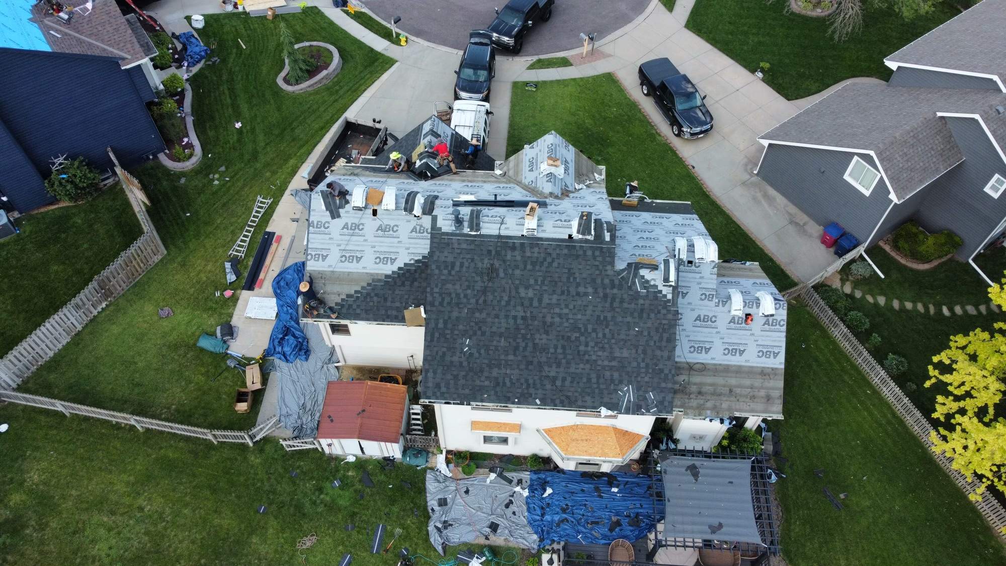 Residential Roofing Installation using IKO Nordic Glacier Impact Resistant Class 4 by Lightning Exteriors