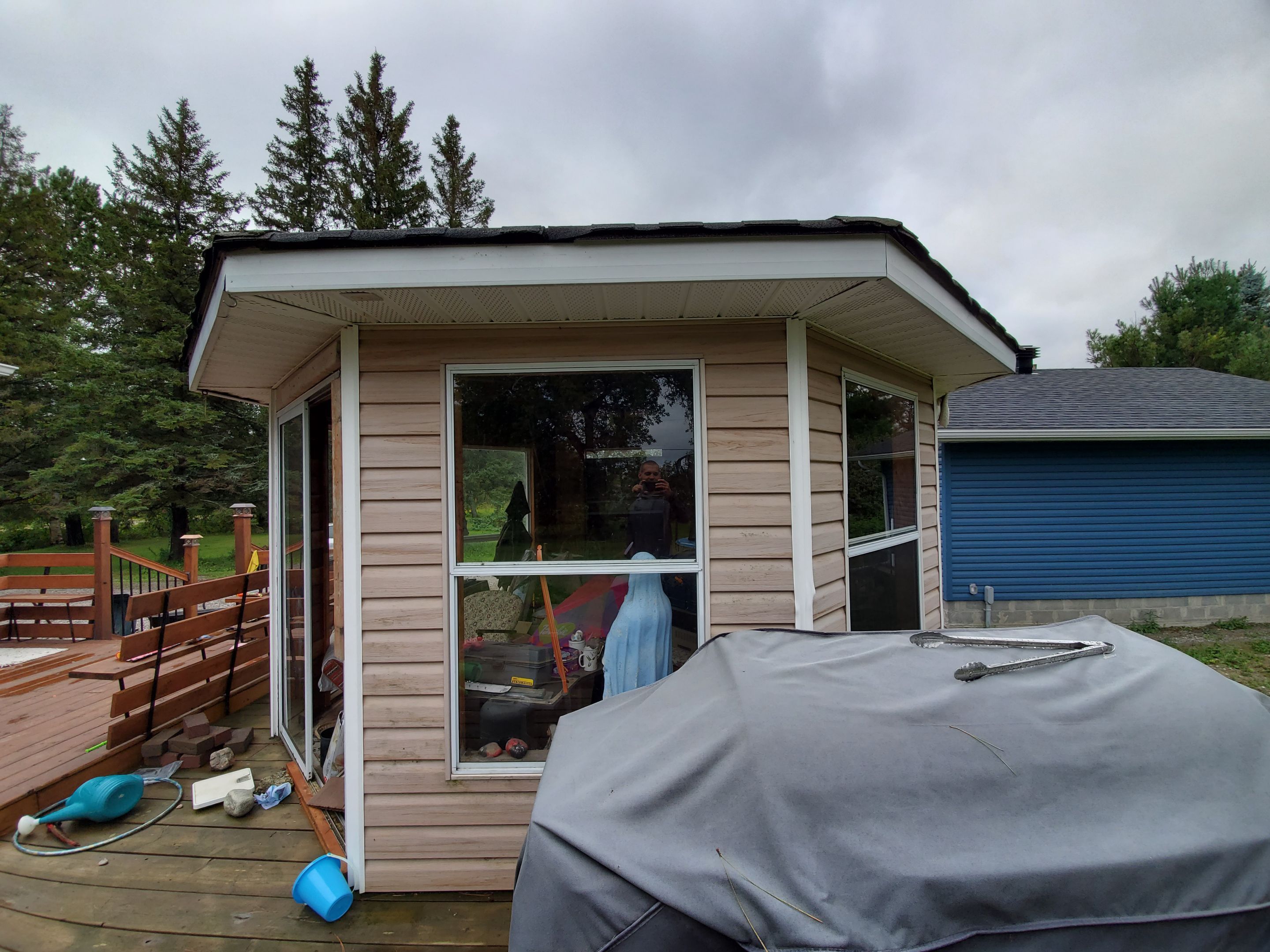 Gazebo Repairs - Fire Damage by Impact Construction Sudbury