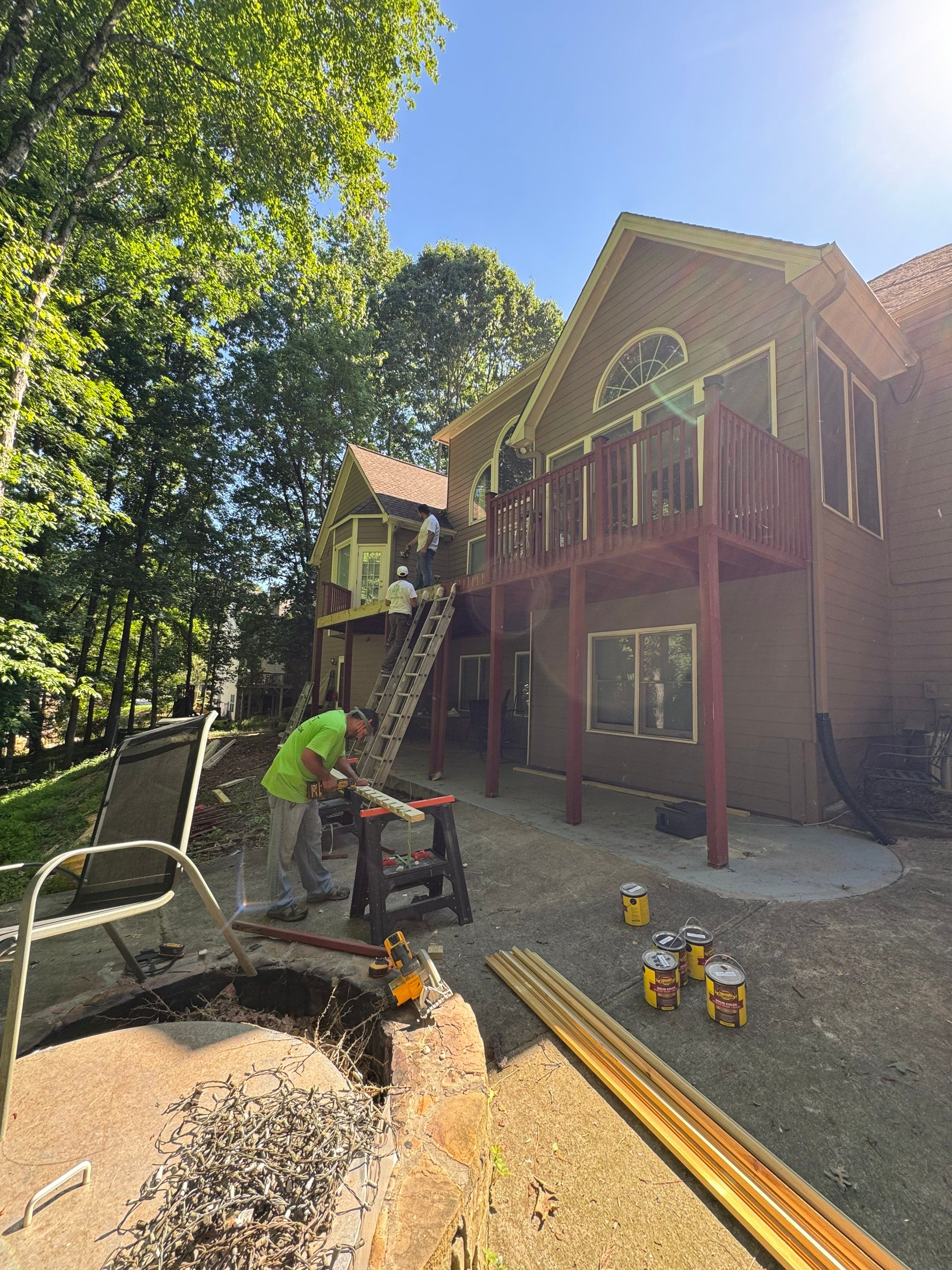Exterior Painting and Comprehensive Wood Deck Repairs in Suwanee by Swift Home Renovations 