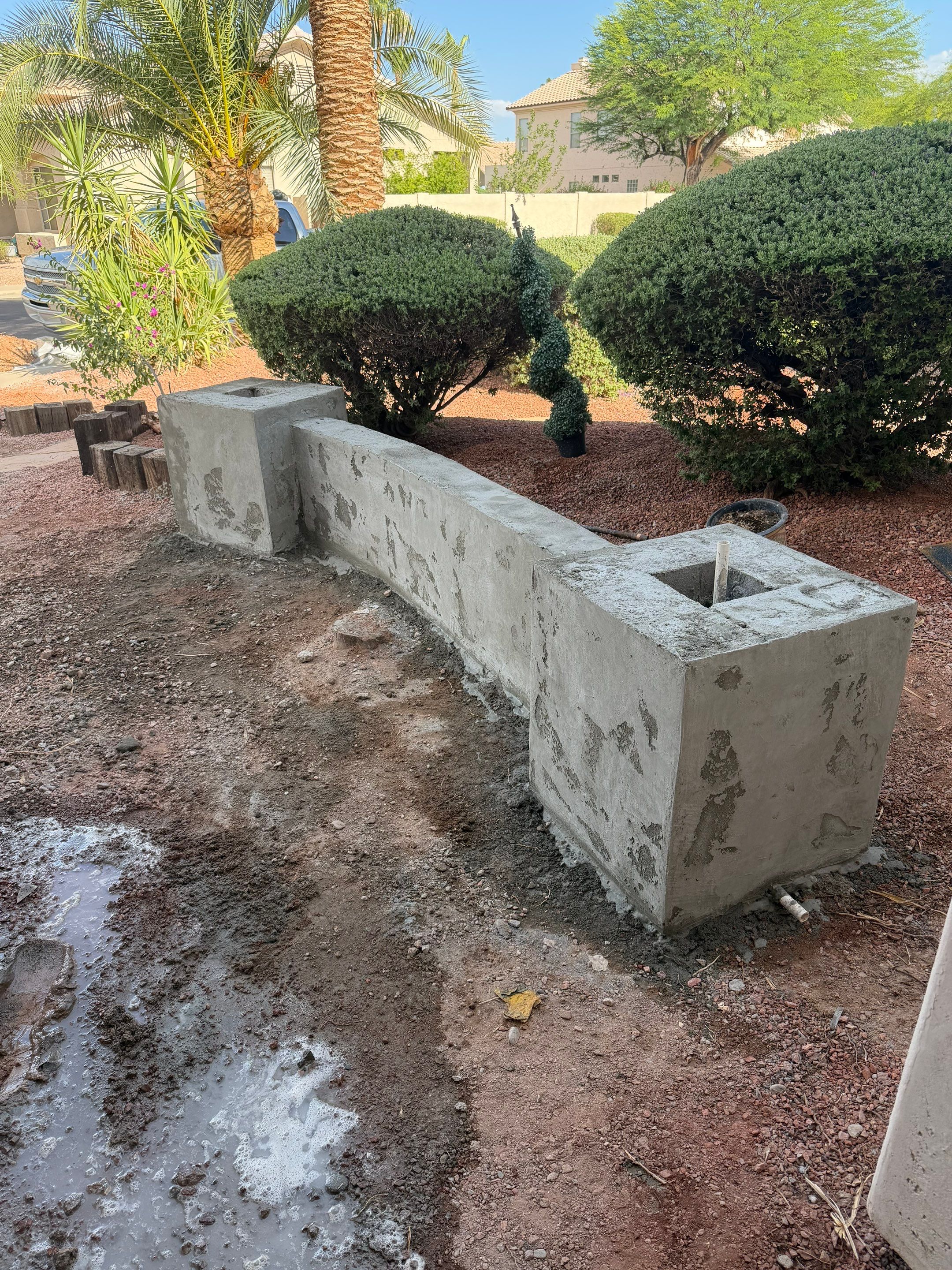 Custom Paver Walkway and Stucco Masonry Wall Installation in Glendale by We Do Hardscape