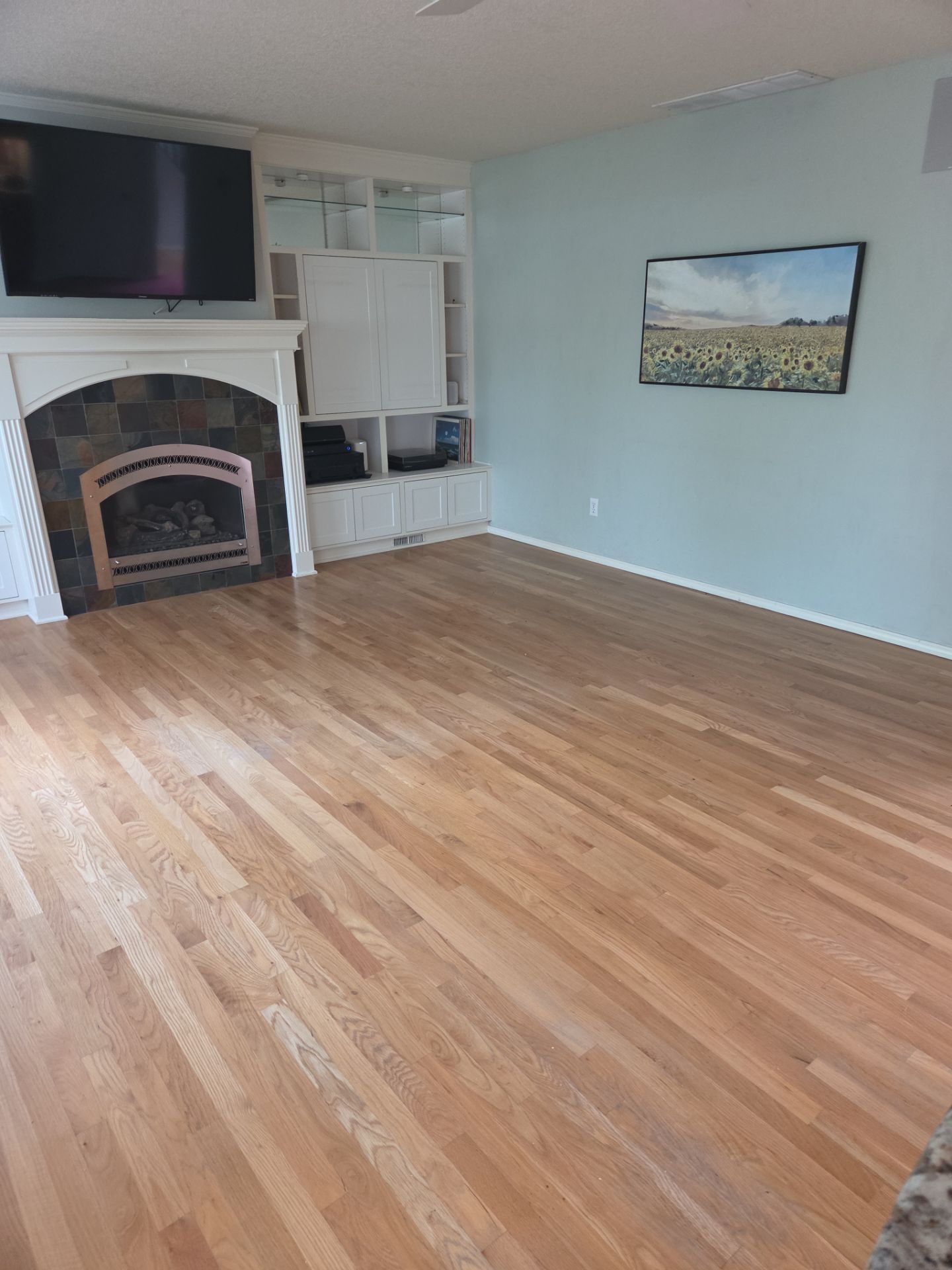 Natural Oak Hardwood Flooring Refinish in Milwaukie by American Made Construction