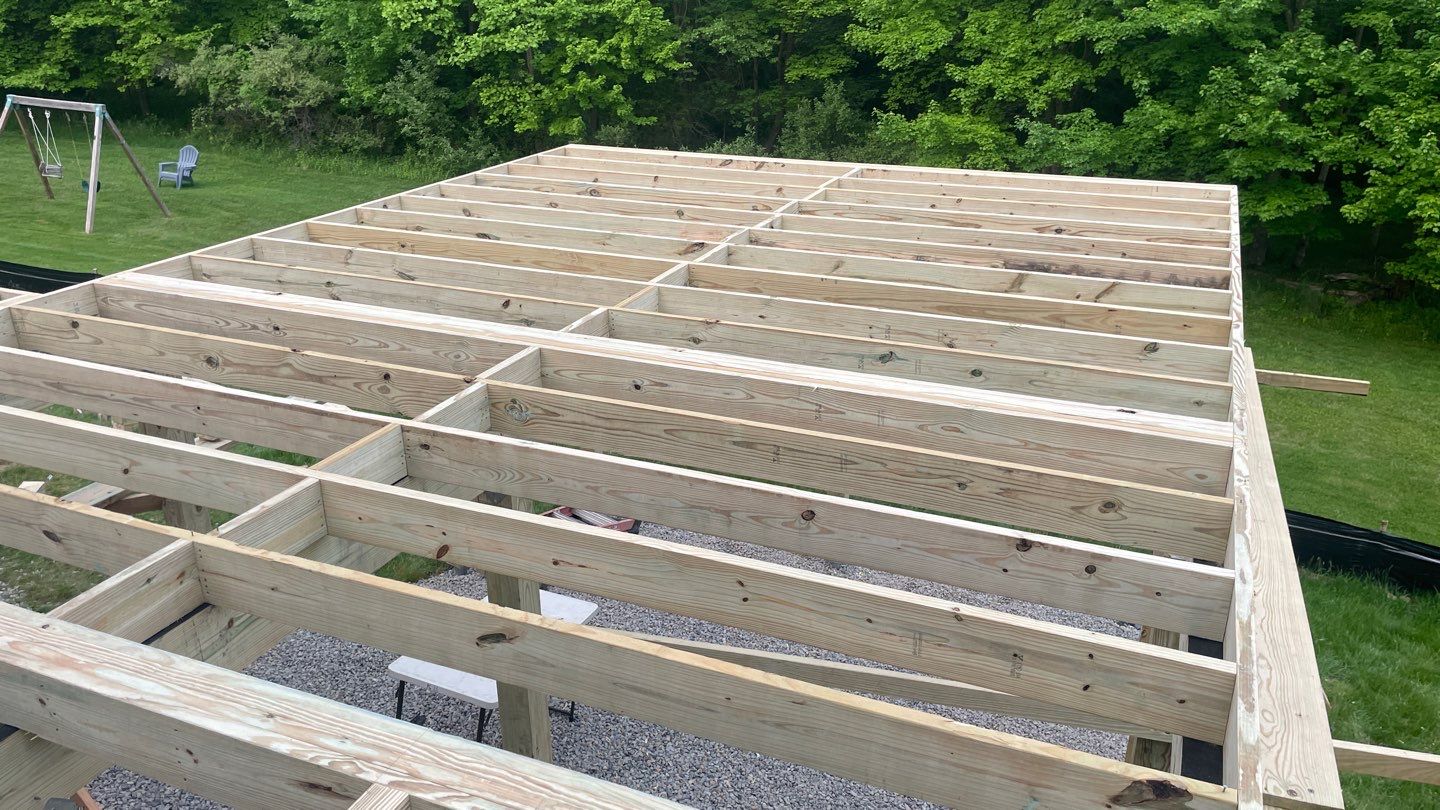 New Deck with A-Frame Style Roof by deck guardian
