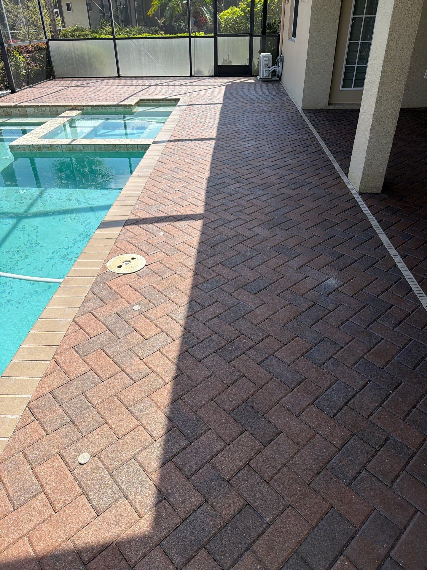 Paver Pool Deck Stripping and Sealing Project in Sun City Center by Supreme Paver Experts