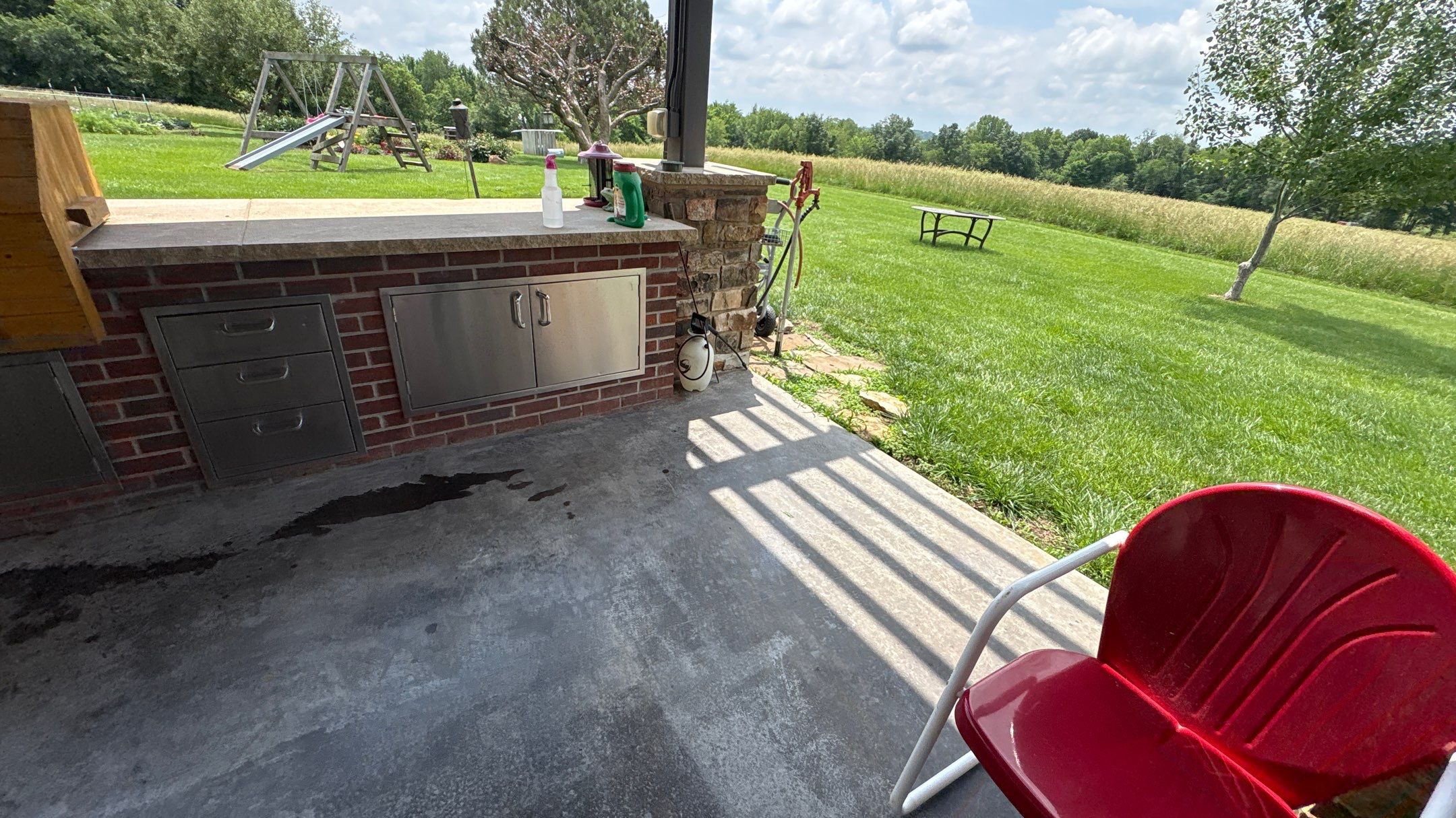 Custom Back Patio Resurface - Kearney, MO by Big Red Decorative Concrete, LLC