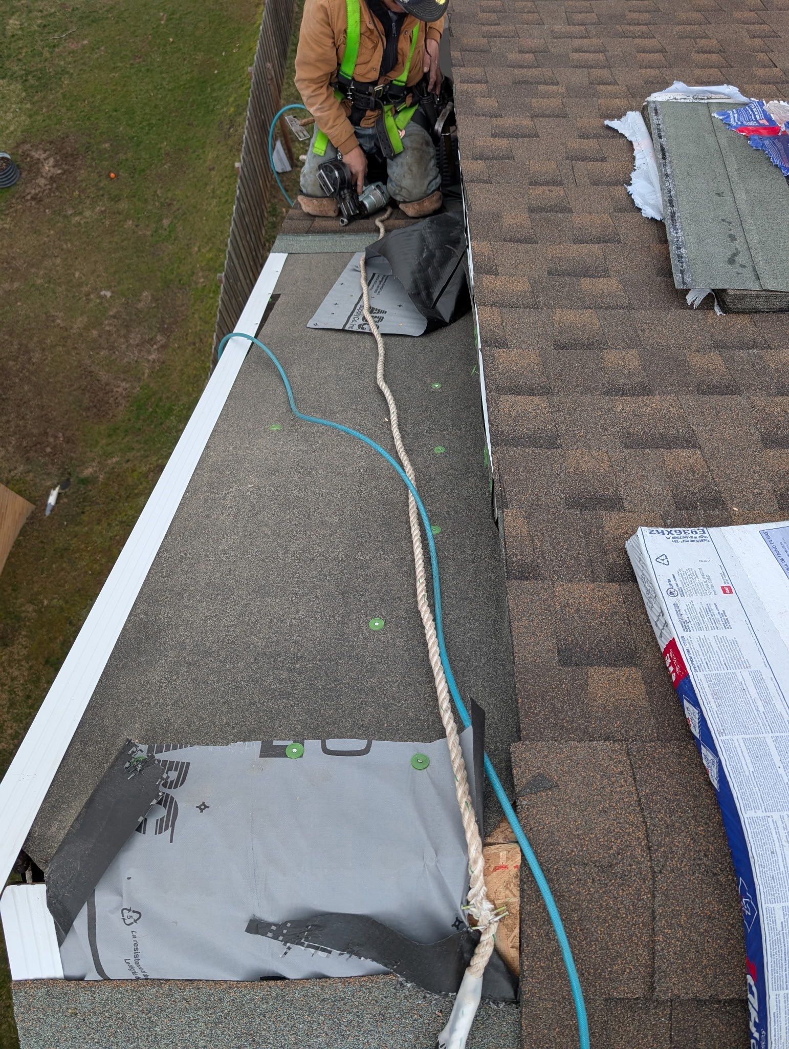 Residential Roofing Installation using GAF Timberline HDZ Barkwood by Rainstoppers Roofing