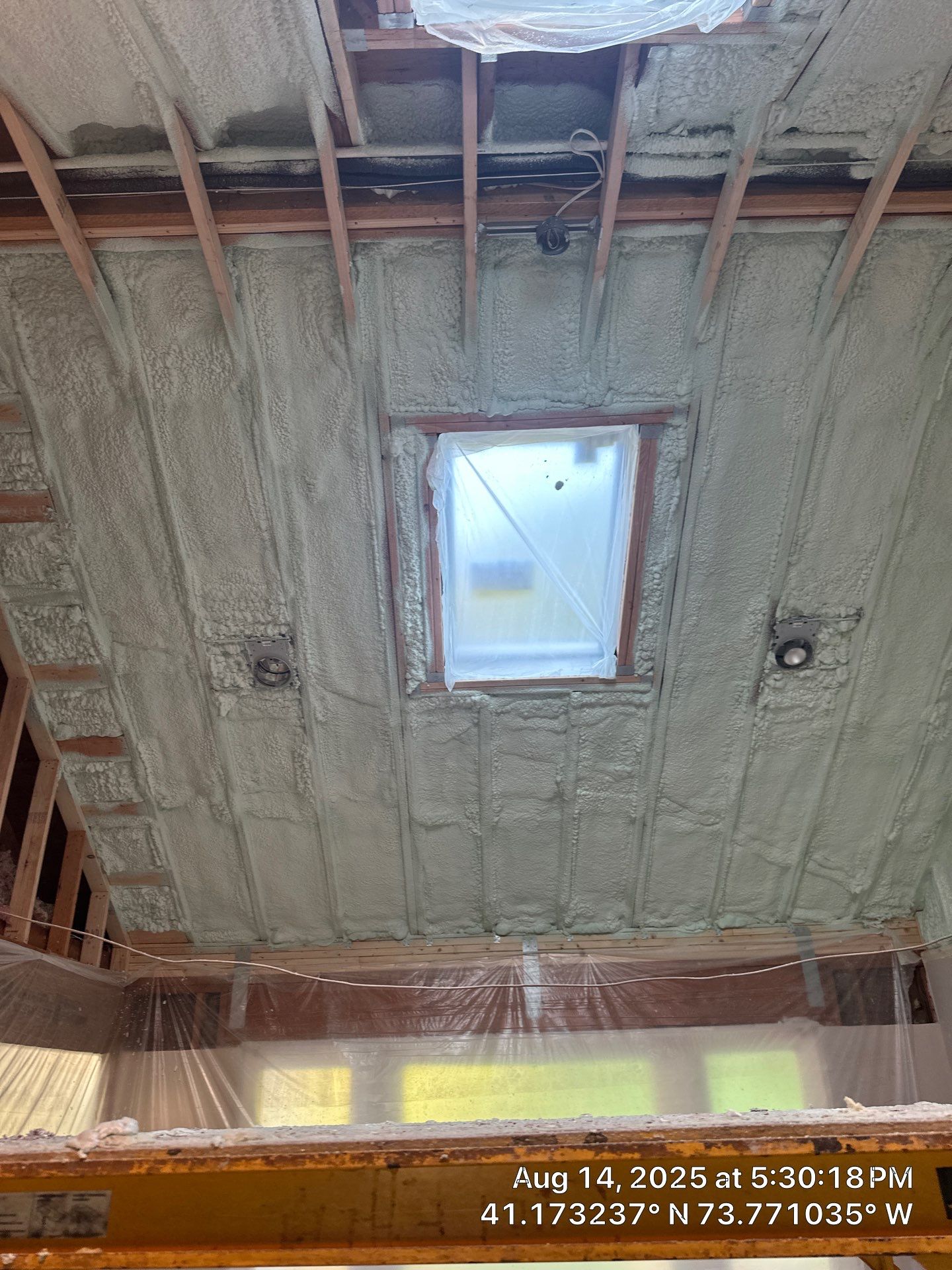 Cathedral Ceiling using Closed Cell Spray Foam by NYS Foam & Energy