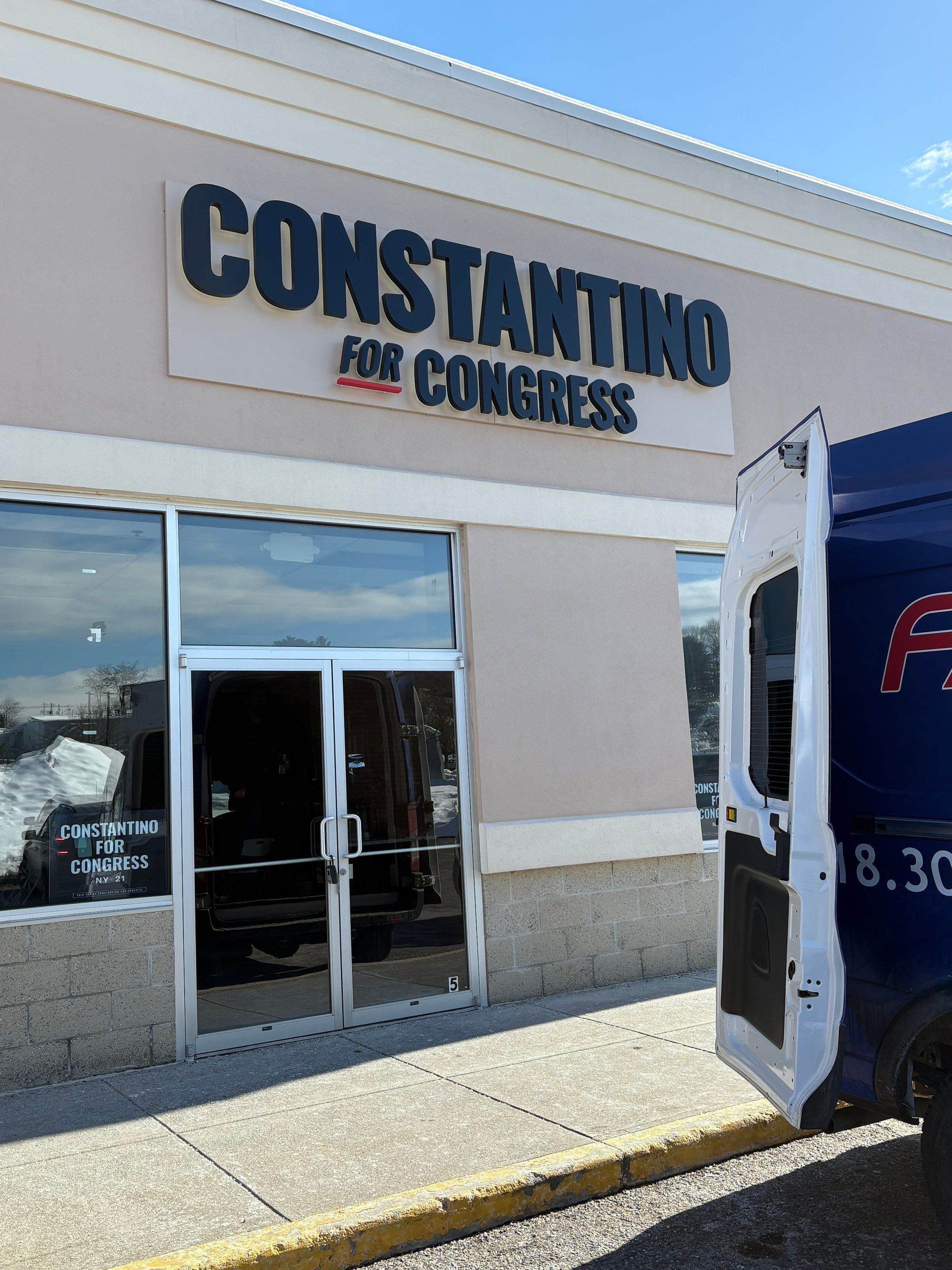 Constantino for Congress Dimensional Sign Installation in Glens Falls by FASTSIGNS of Saratoga Springs 