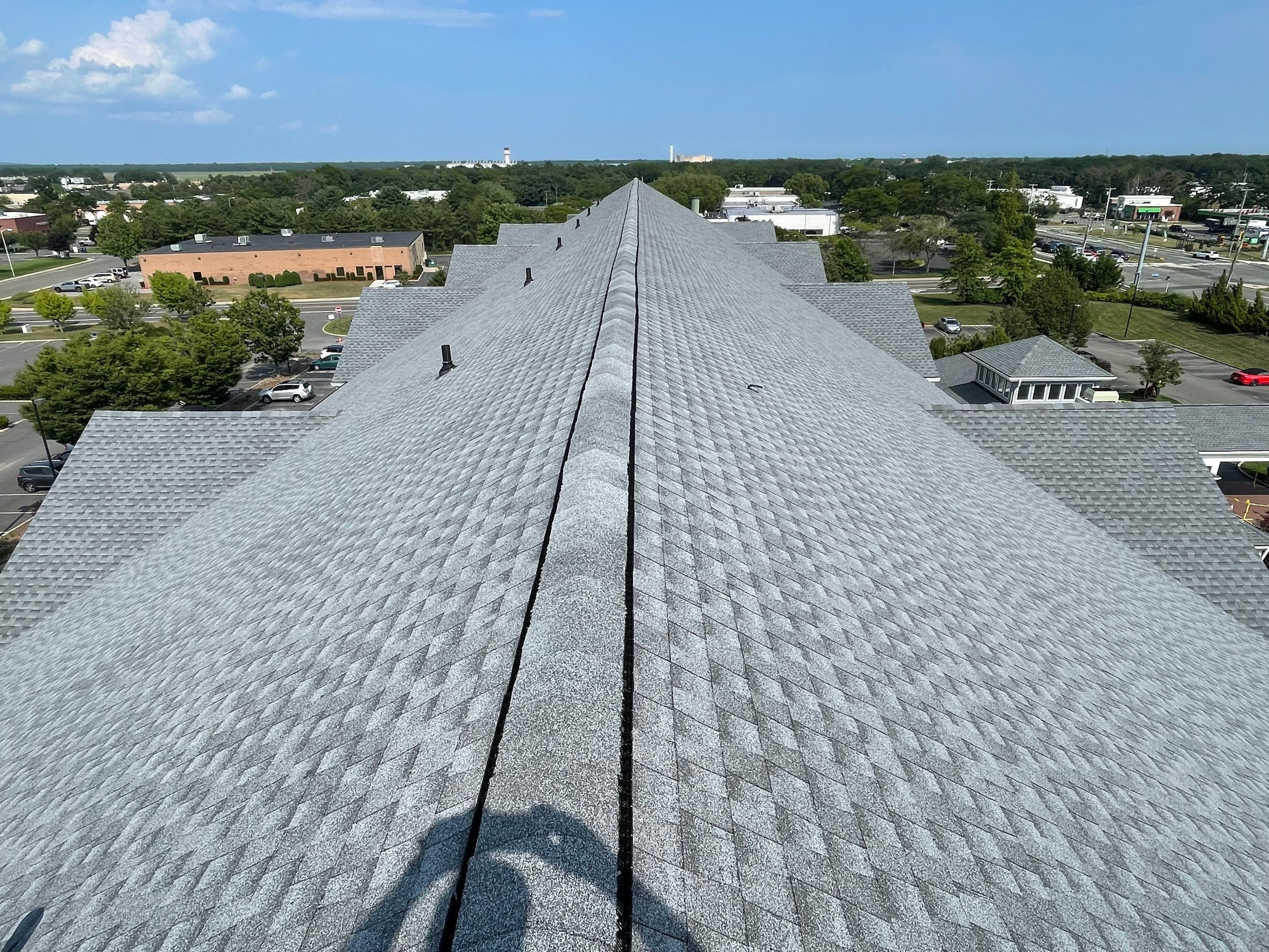 Commercial Roofing Installation using GAF Timberline / New Gutters and Downspouts by All Site Roofing