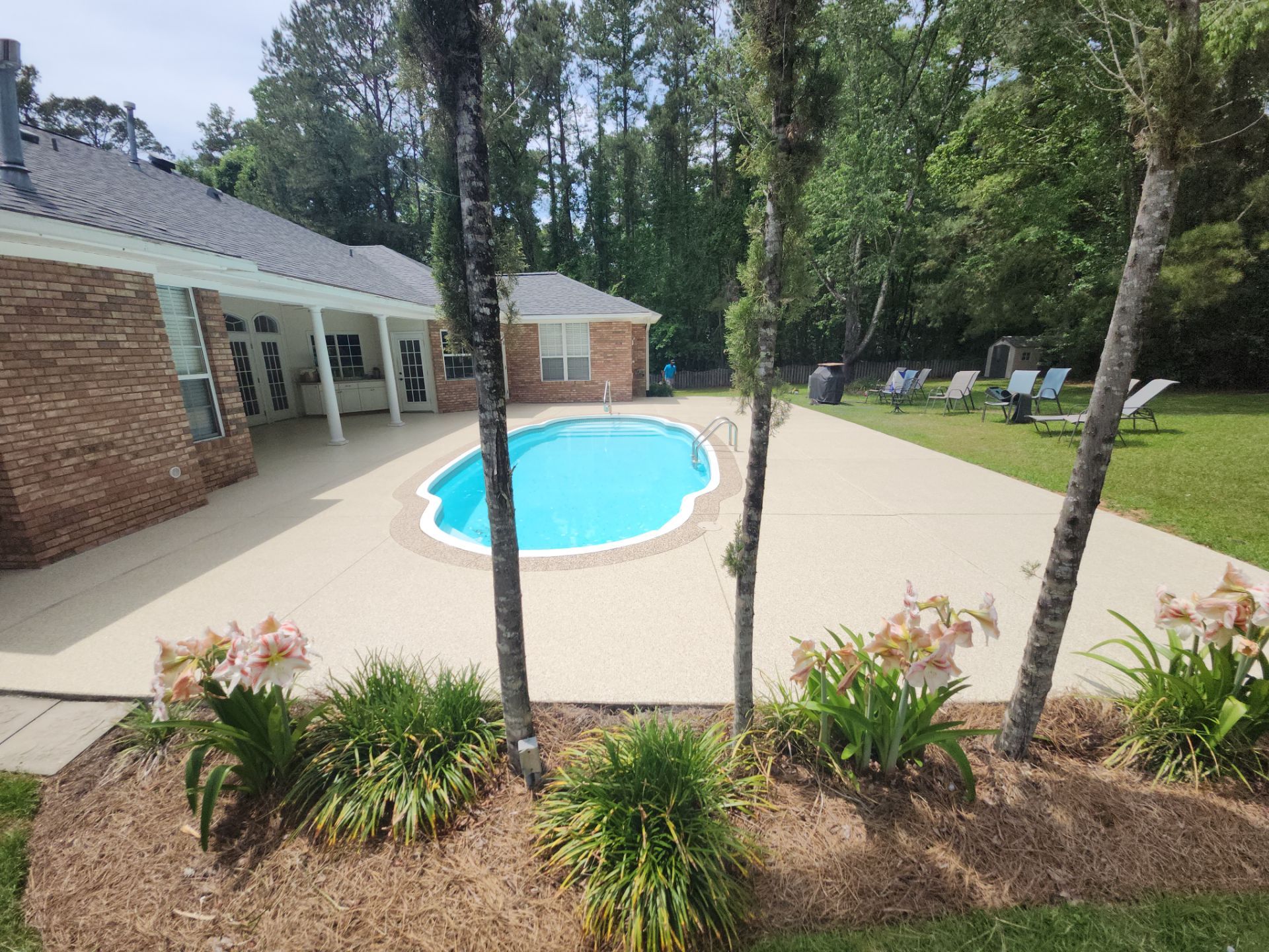 Simply Stunning: Mr. Richards' Gorgeous Custom Pool Deck by Deese Elite Concrete Coatings