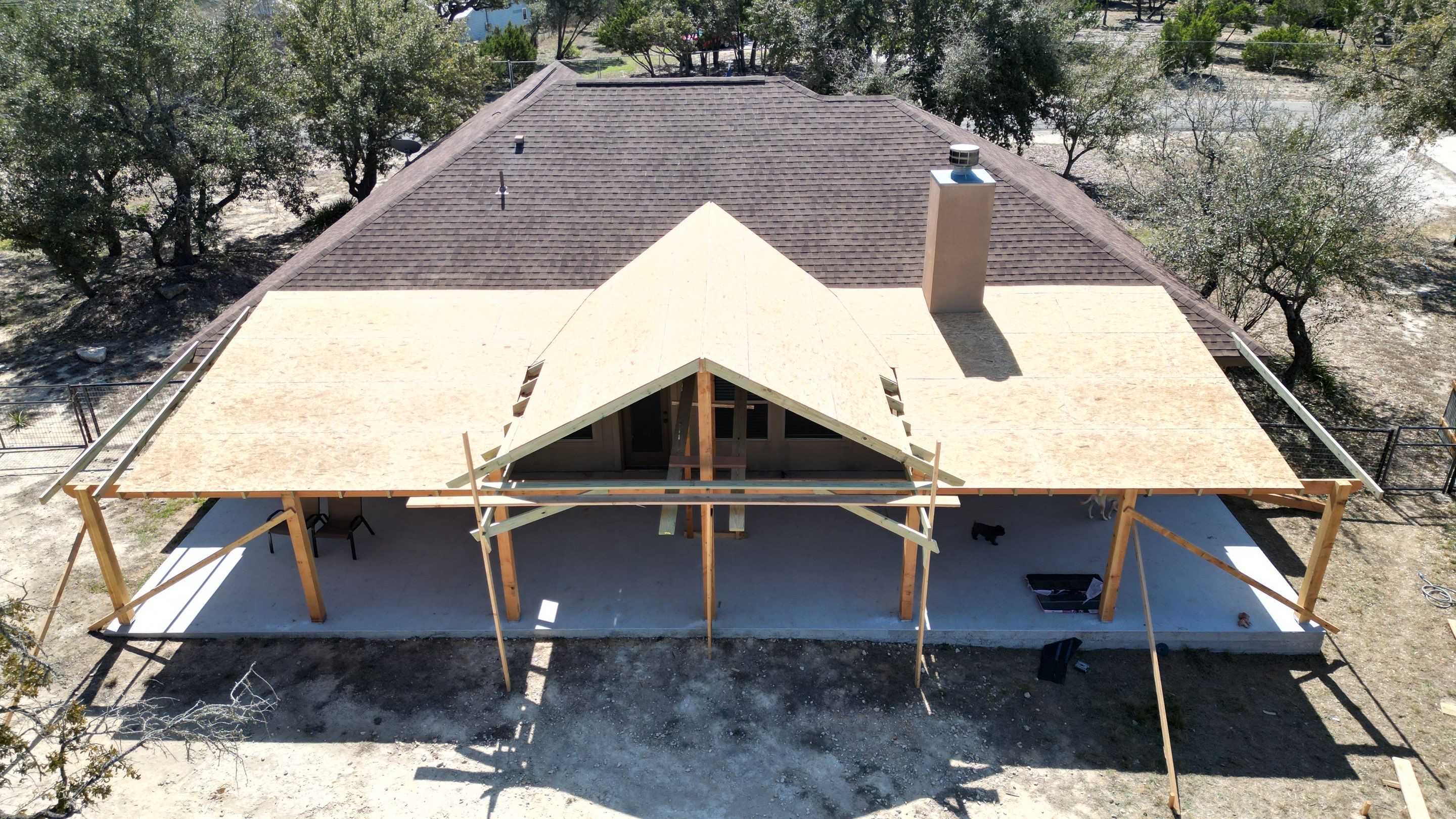 Reroof with Back Patio Addition using Owens Corning Duration Aged Copper by Lightning Exteriors