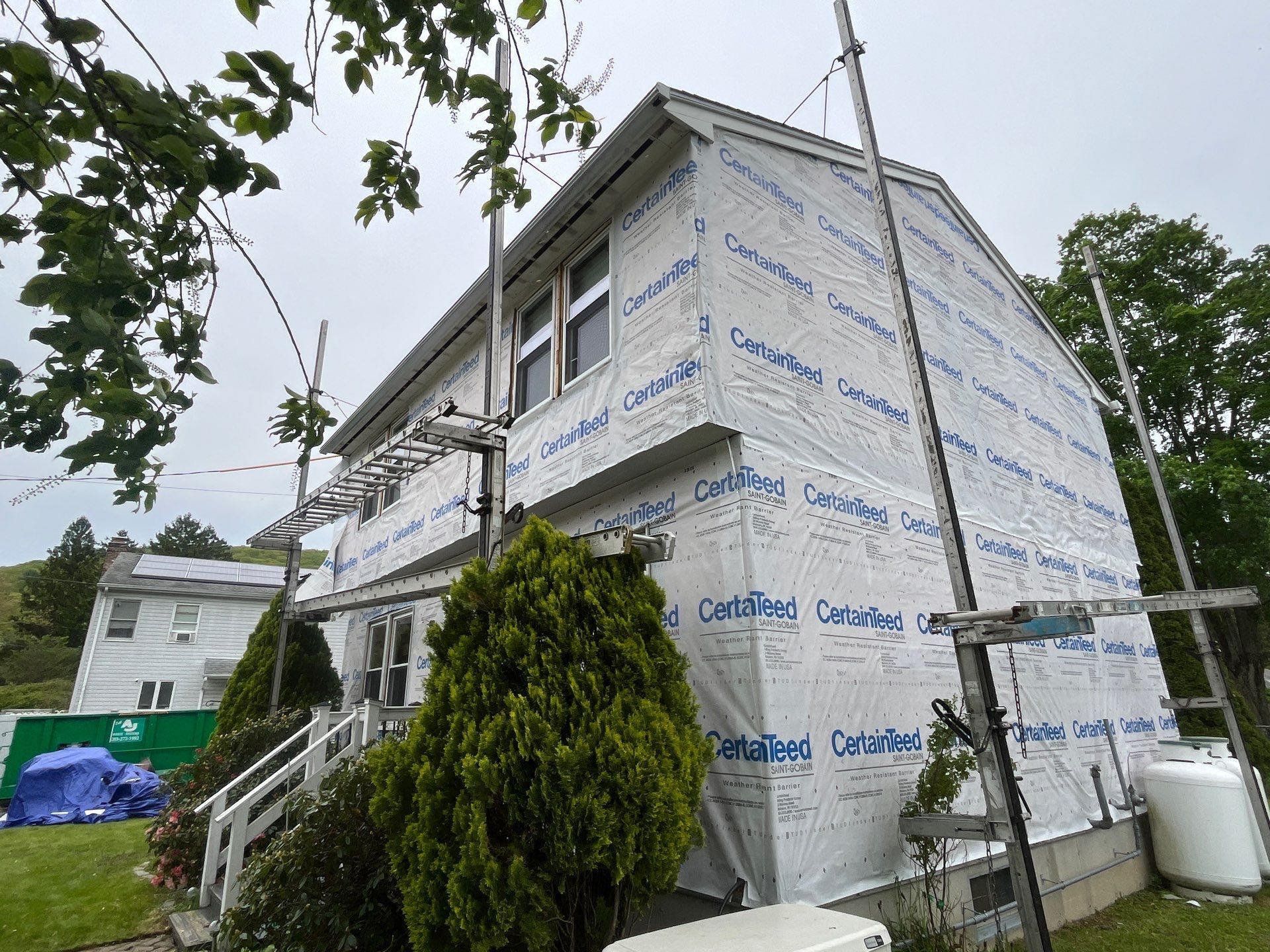 Siding renewal with Cert. Mainstreet D/4 clapboard Wedgewood Blue by DiGiorgi Roofing and Siding Inc