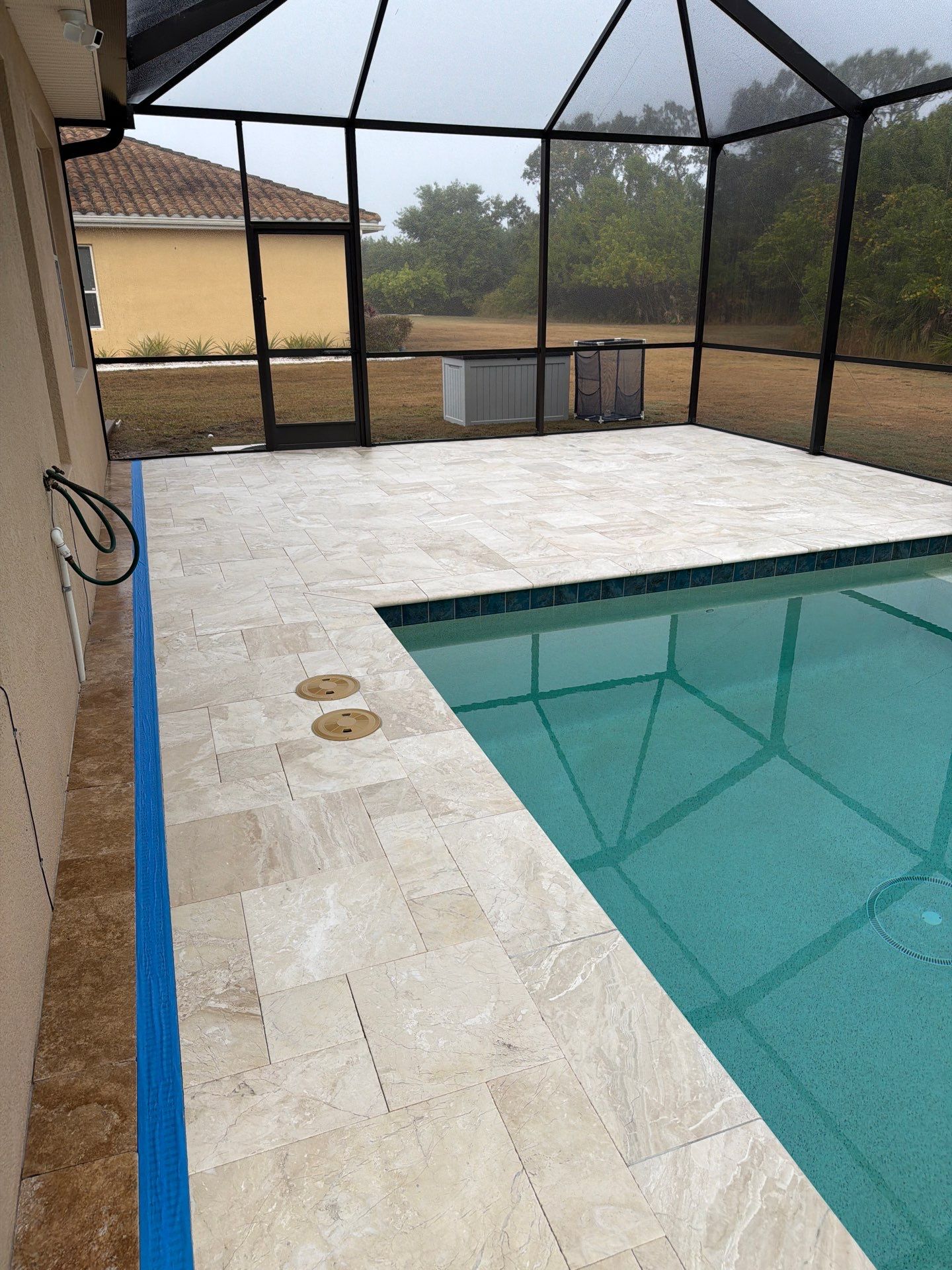 Travertine Paver Sealing Project in Sun City Center by Supreme Paver Experts