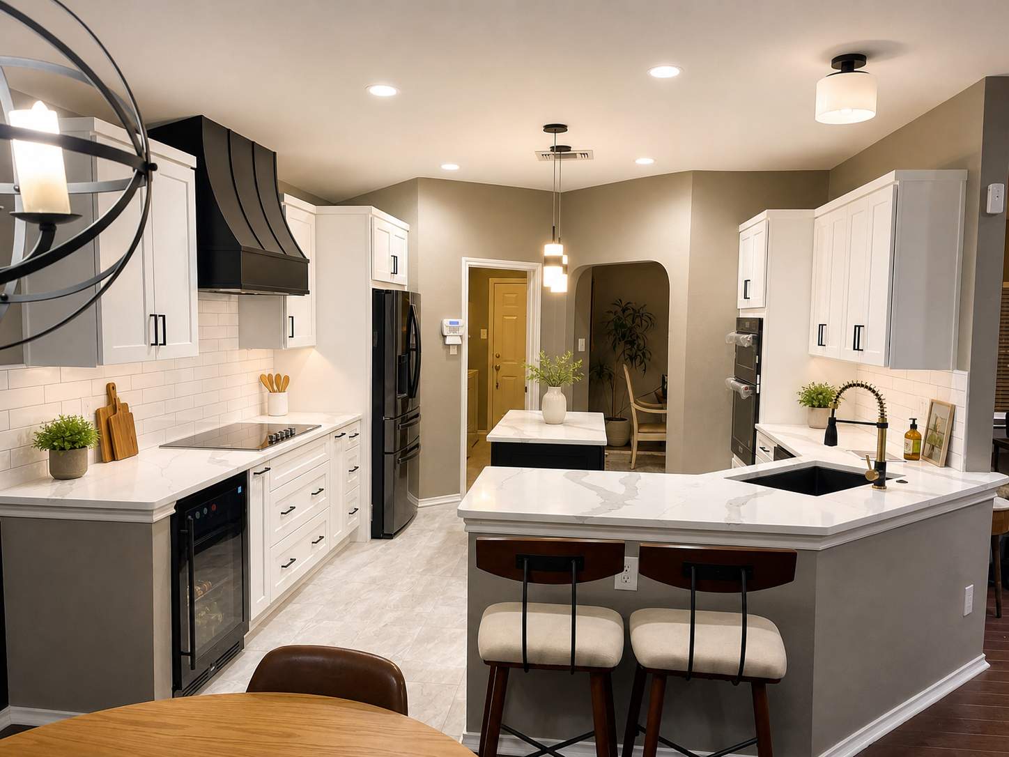 Northwest San Antonio Kitchen Remodel | Bright White Cabinets & Open Layout by Legacy Bath and Kitchen 