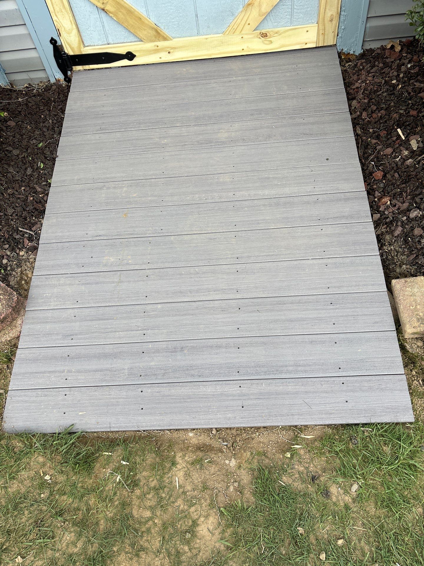 Shed door repair and ramp replacement by Laser Focused Solutions LLC
