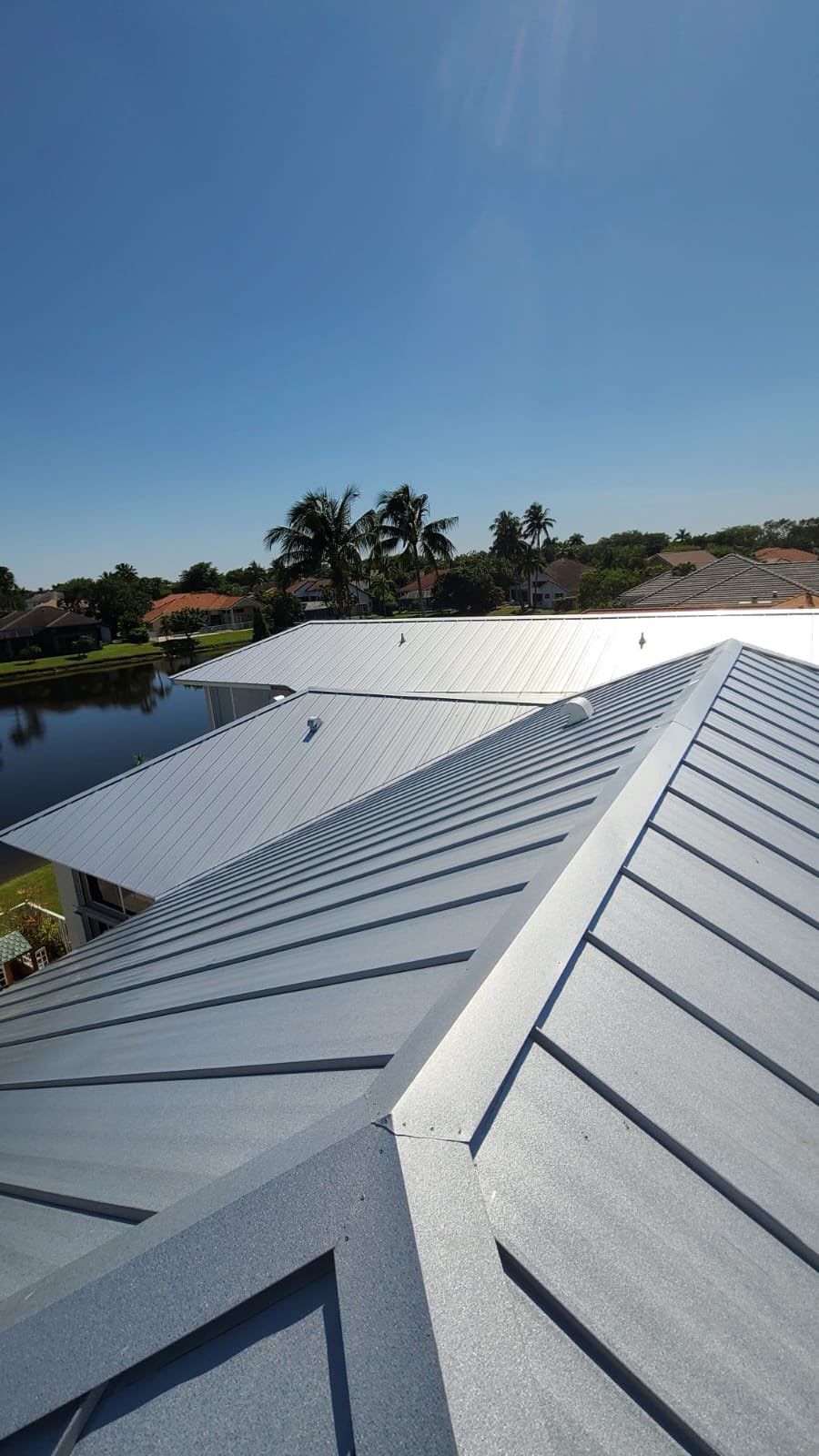 Residential Roofing Installation using 1" Nail strip metal roof by BLUES BROTHERS ROOFING