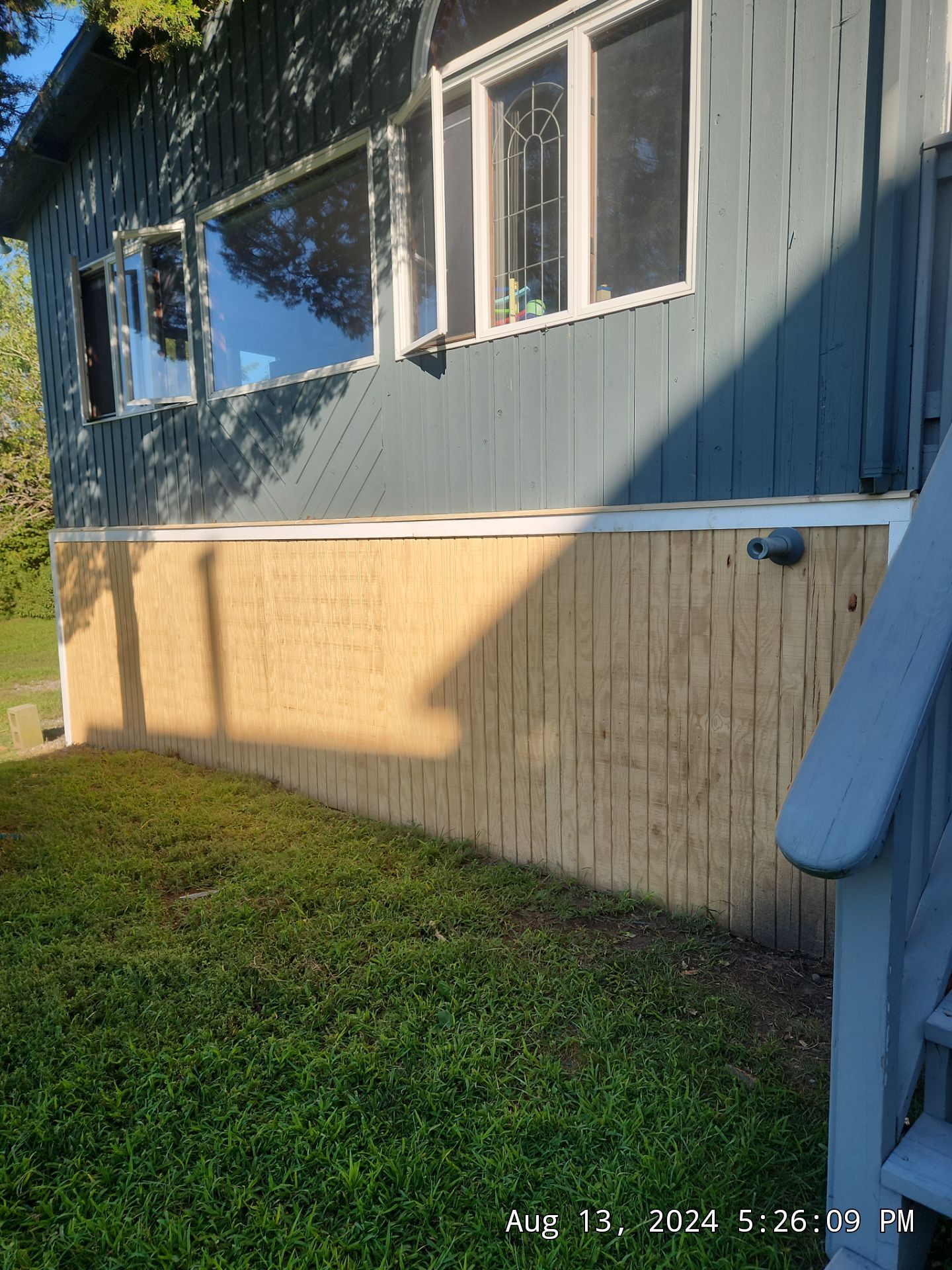Siding Repair using New wood siding using T1-11 by A Plus Exterior