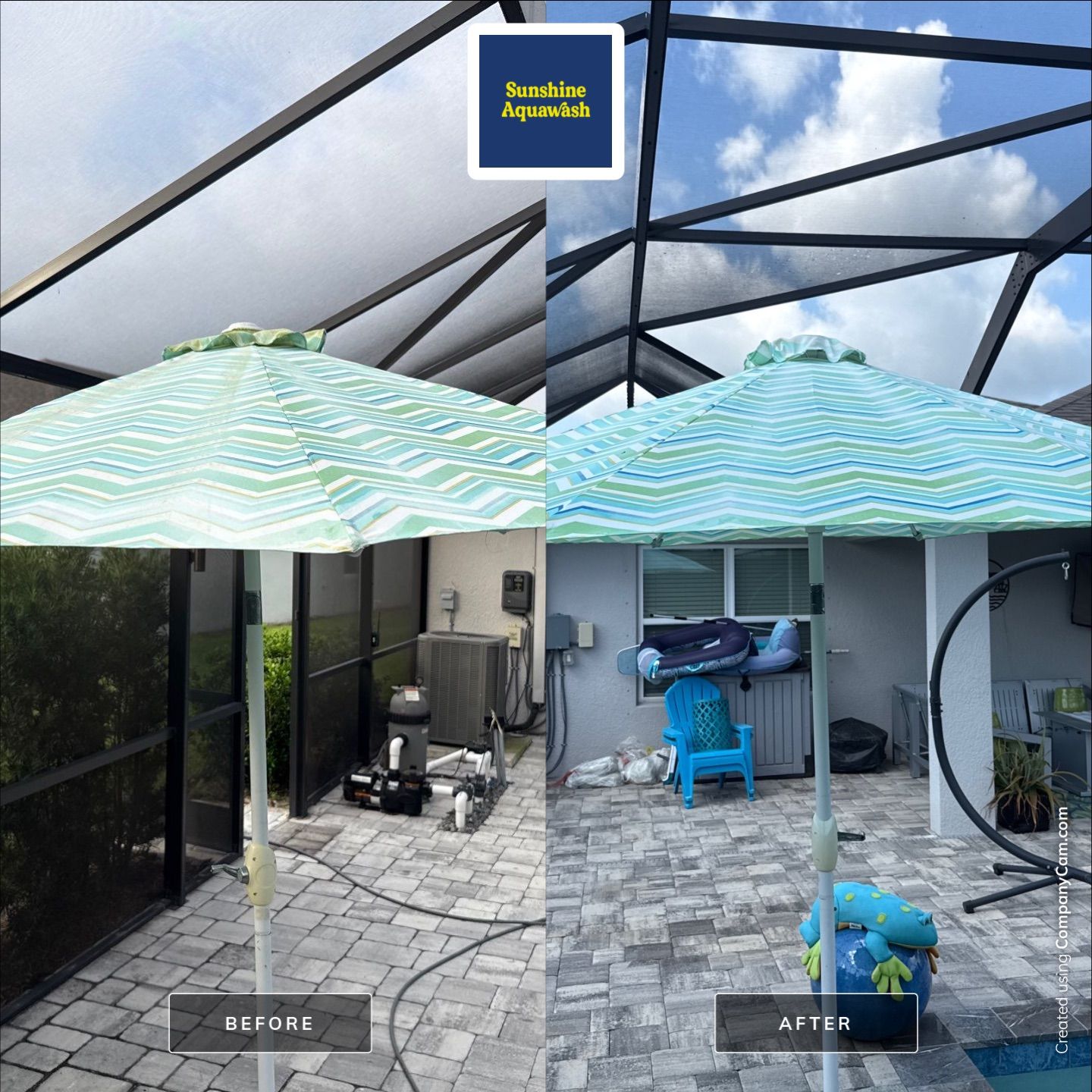 Paver Pool Deck & Screen Enclosure Cleaning – North River Ranch, Parrish, FL by Sunshine AquaWash