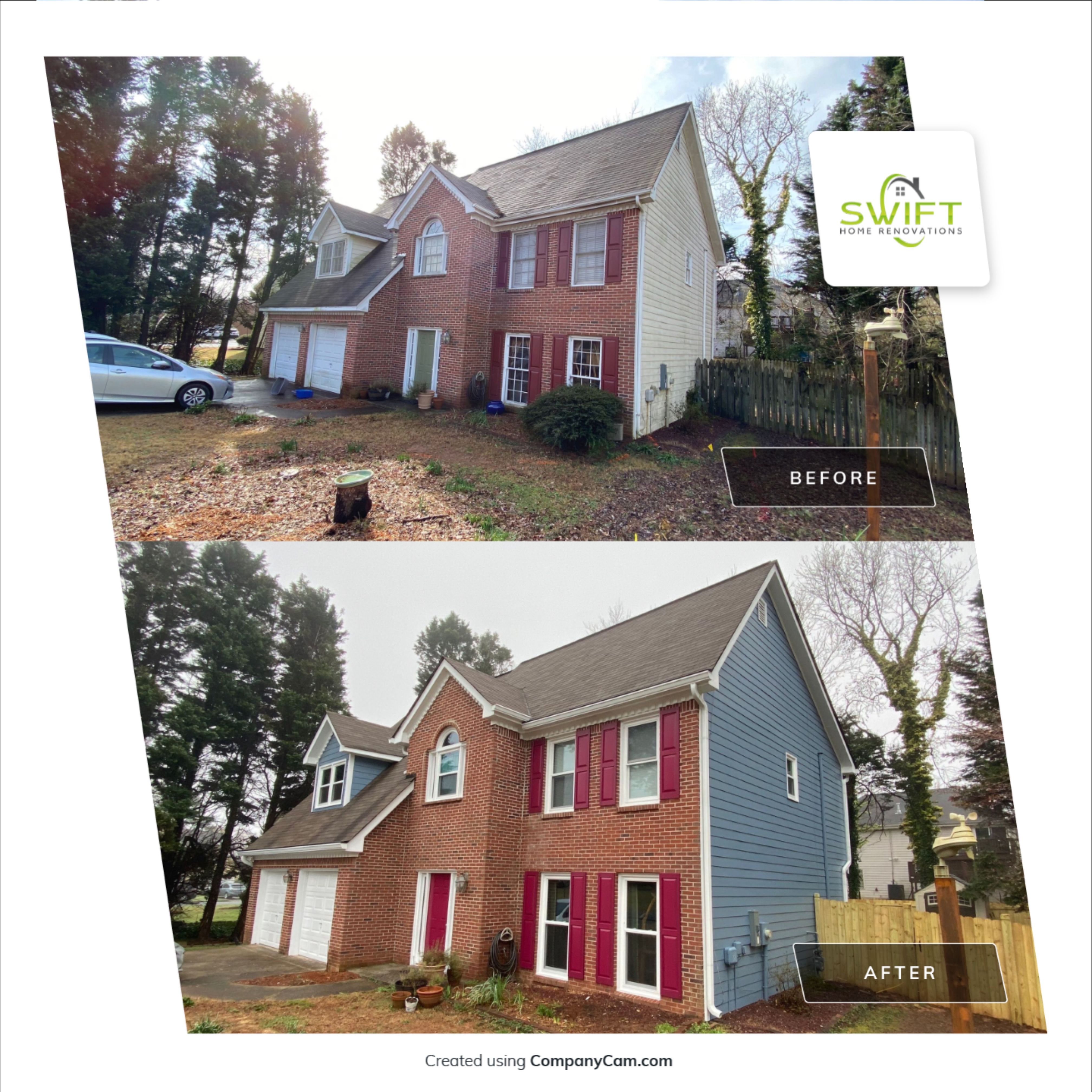 Full Exterior Siding Replacement and Trim Painting in Duluth by Swift Home Renovations
