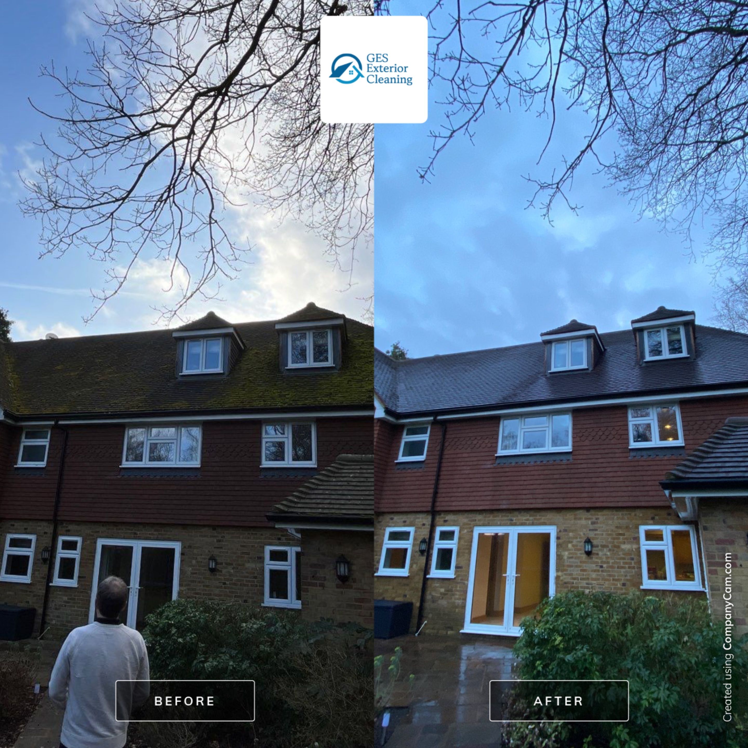 Exterior Clean - Roof - Patio using Honda 15lpm Low Pressure Washing Machine by Ges Exterior Cleaning ltd
