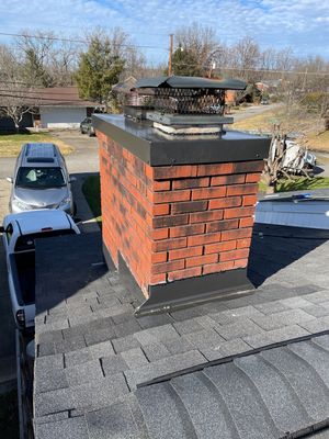 Residential Roofing Repair Chimney Flashing and Cap 