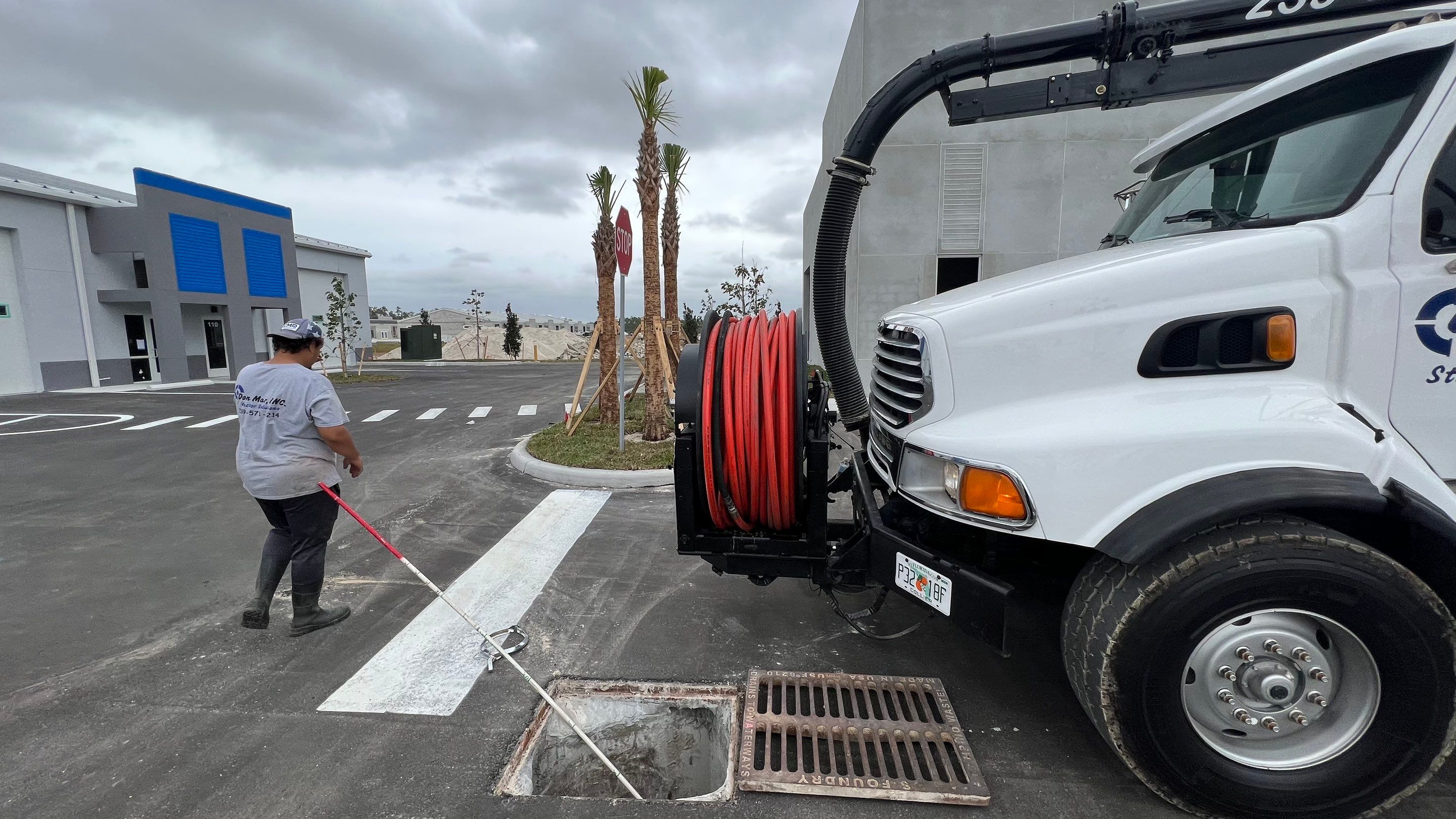New Construction Storm Drain System Cleaning by APS Power & Water