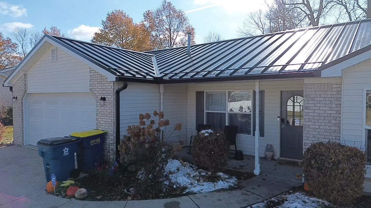 Mechanically Seamed Standing Seam Roof in Ossian, Indiana with Black Finish by 4Ever Metal Roofing