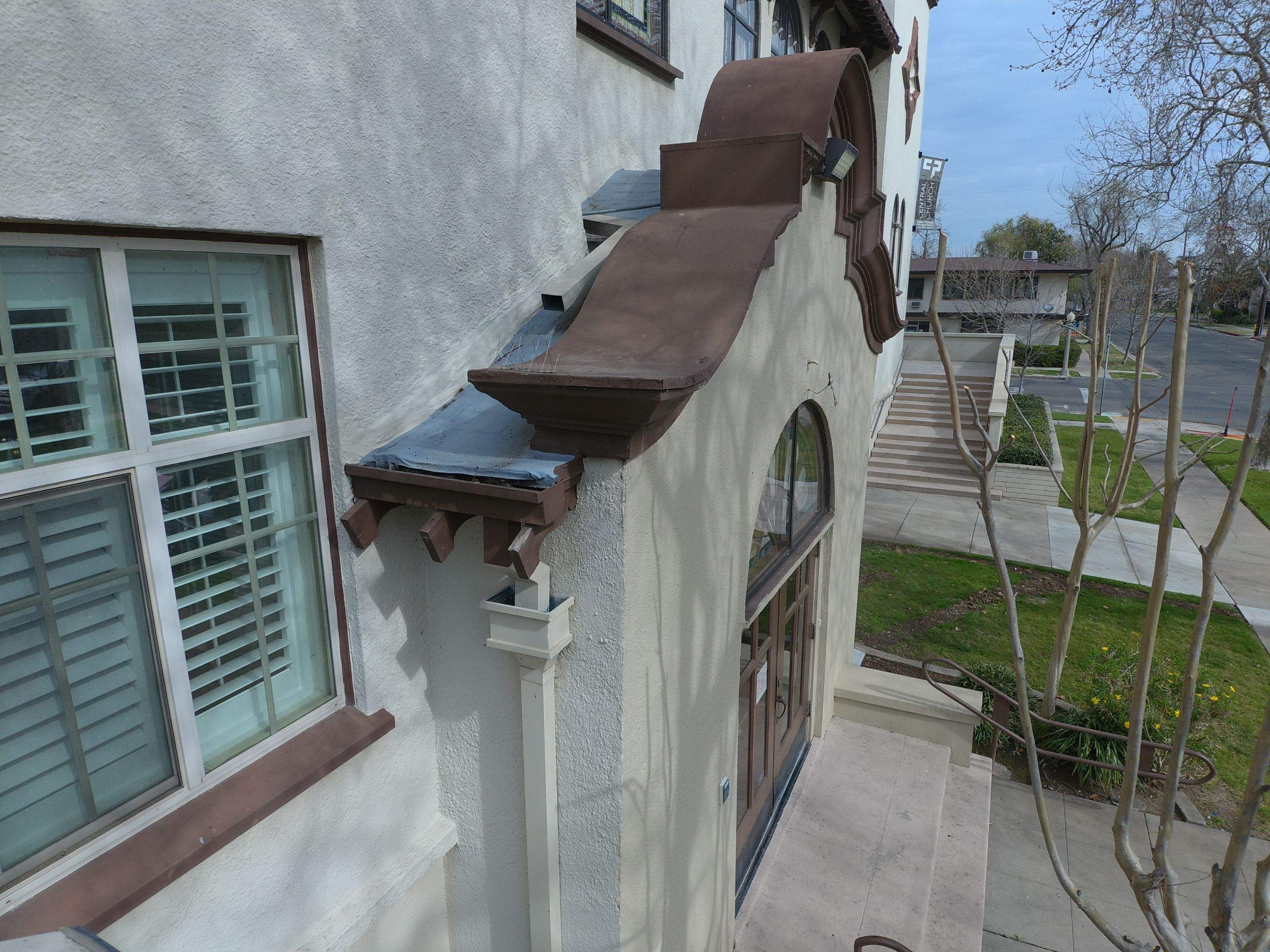  Presbyterian Church repairs to entrance architecture by Straight Edge Roofing Inc