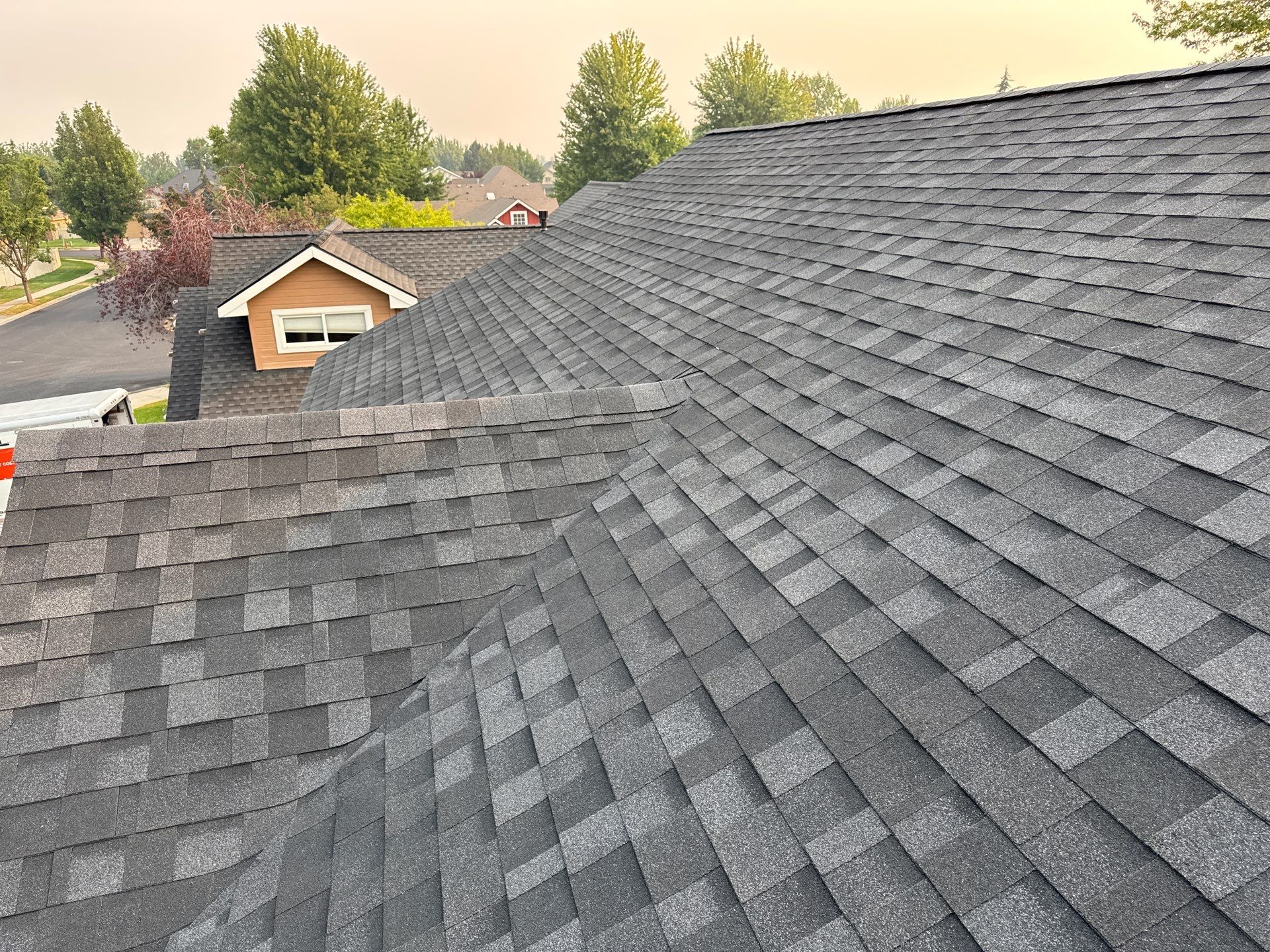 Meridian Residential Roof Replacement Using Dark Gray Architectural Shingles by Olive Roofing