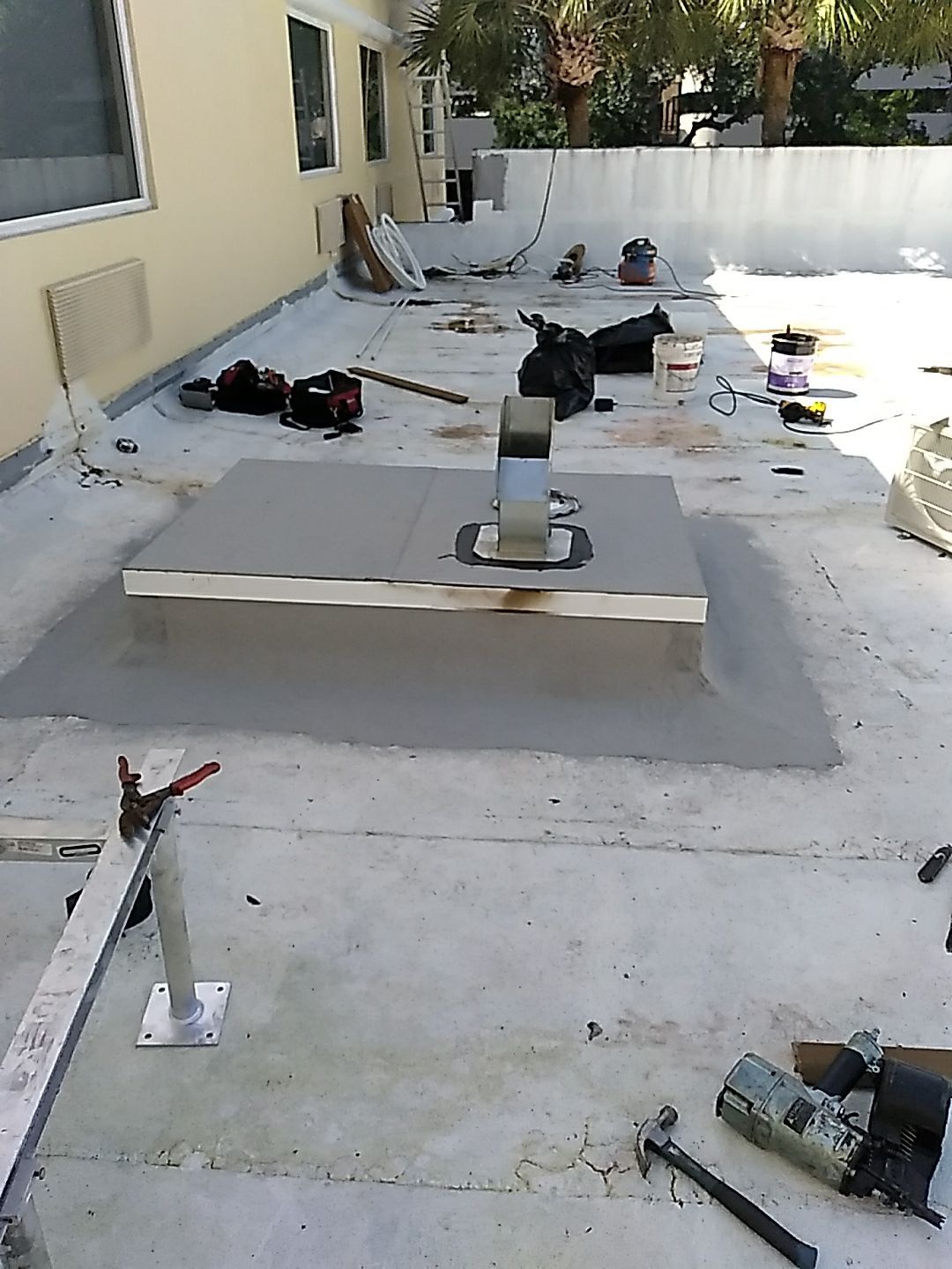 Commercial Flat Roof Repair and HVAC Curb Installation in Boca Raton by Aastro Roofing